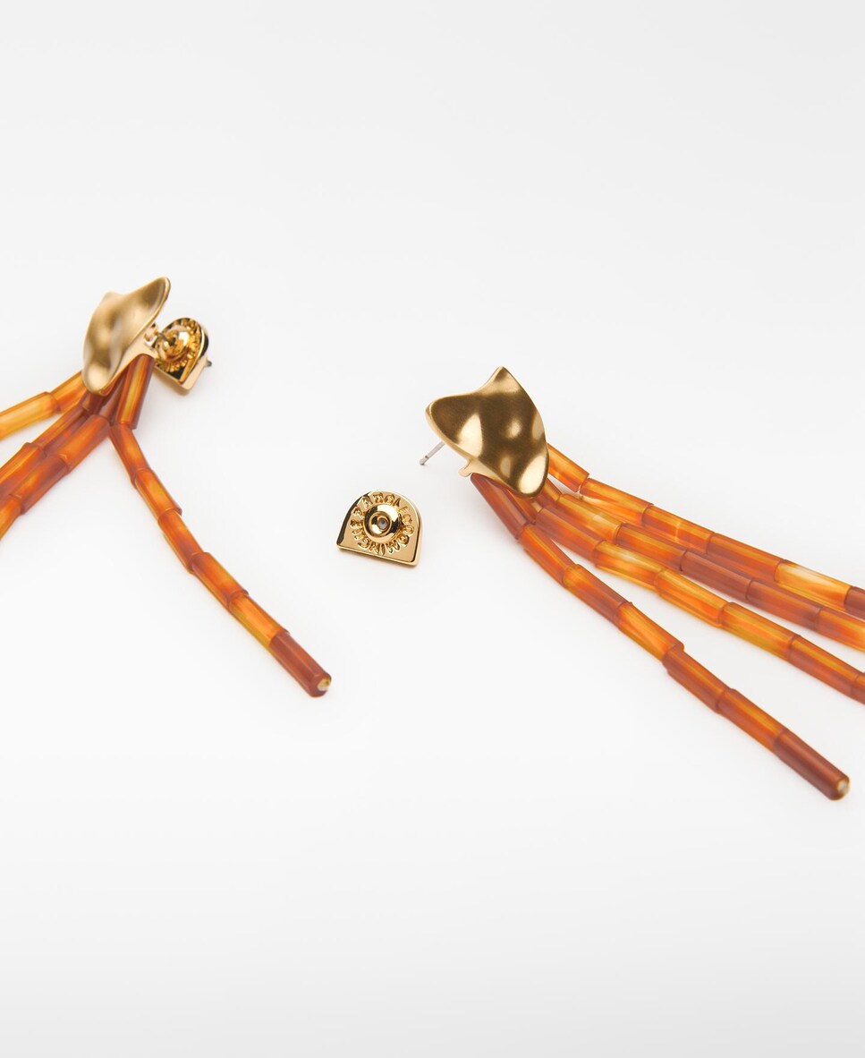 Brincos com Contas Castanho-3