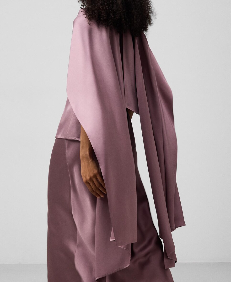 Top com Peça Sobreposta Semi-justo Lilás-4