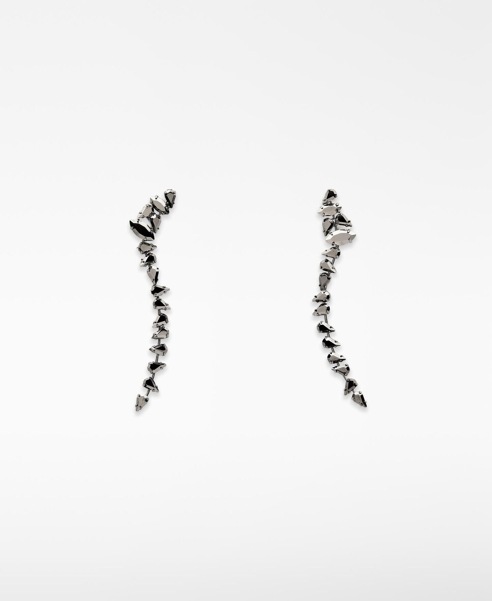 Brincos com Cristais Engastados Preto-1