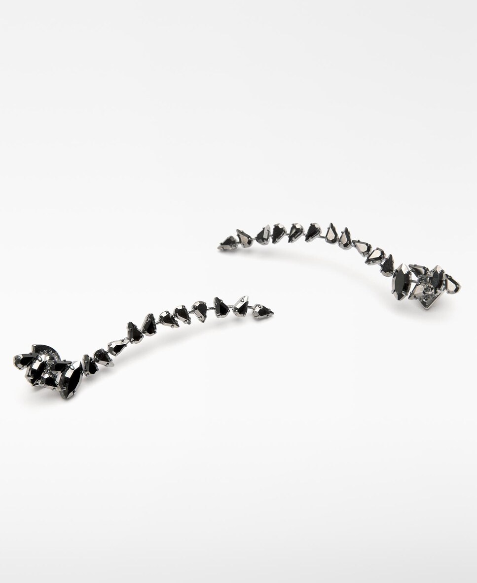 Brincos com Cristais Engastados Preto-2