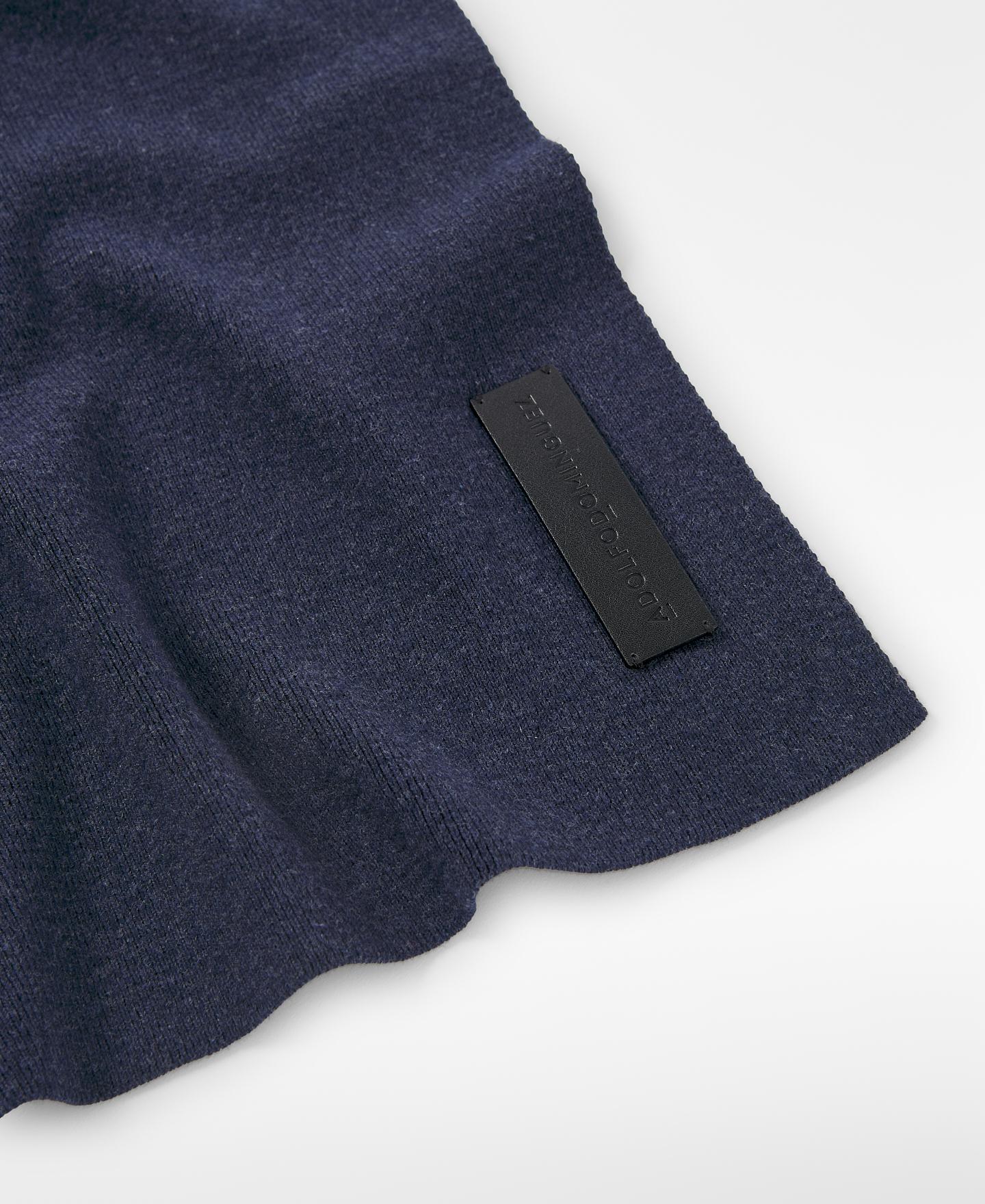 Cachecol Liso em Malha de Algodão Azul-marinho-3