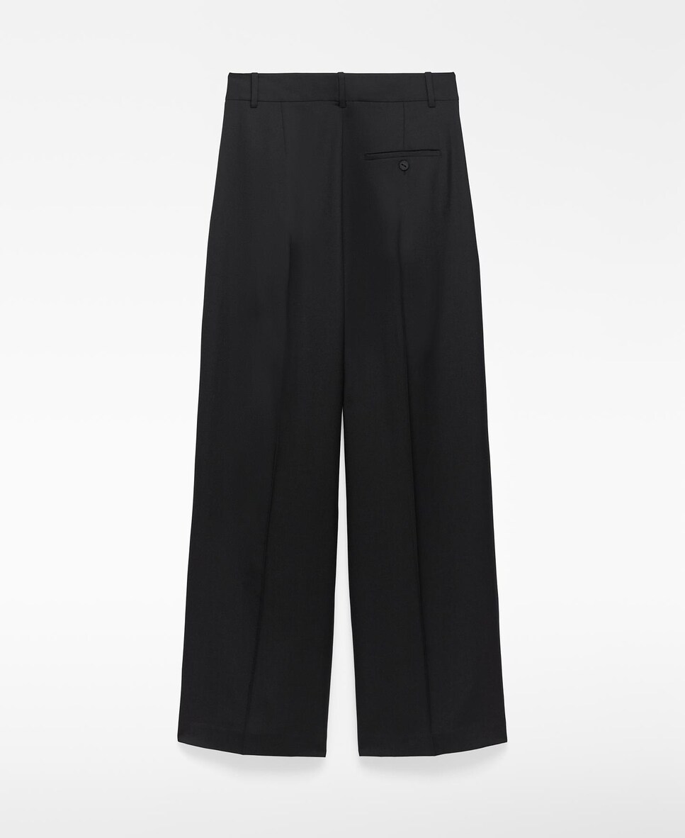 Calças Palazzo Tipo Alfaiate com Perna Larga Preto-6