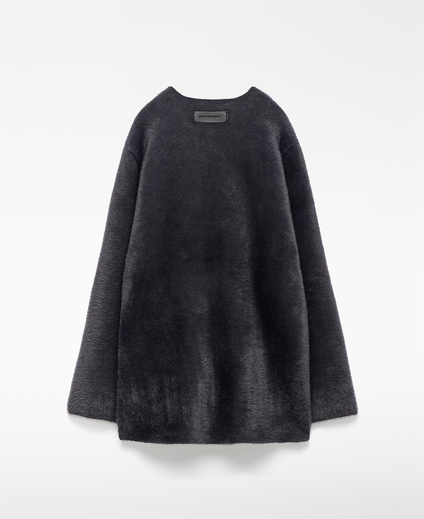 Cárdigan de Malha com Efeito Pelo Cinzento-6