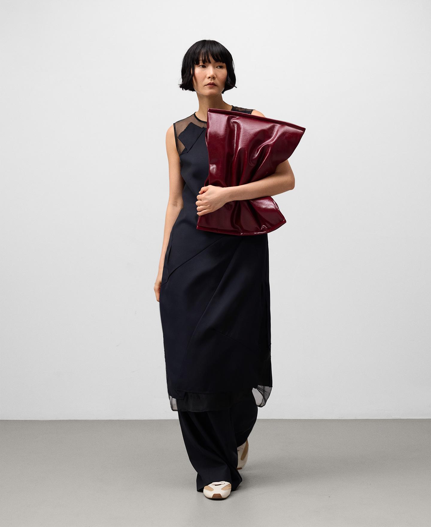 Mala Shopper Acolchoada em Pele no Pele Bordeaux-5