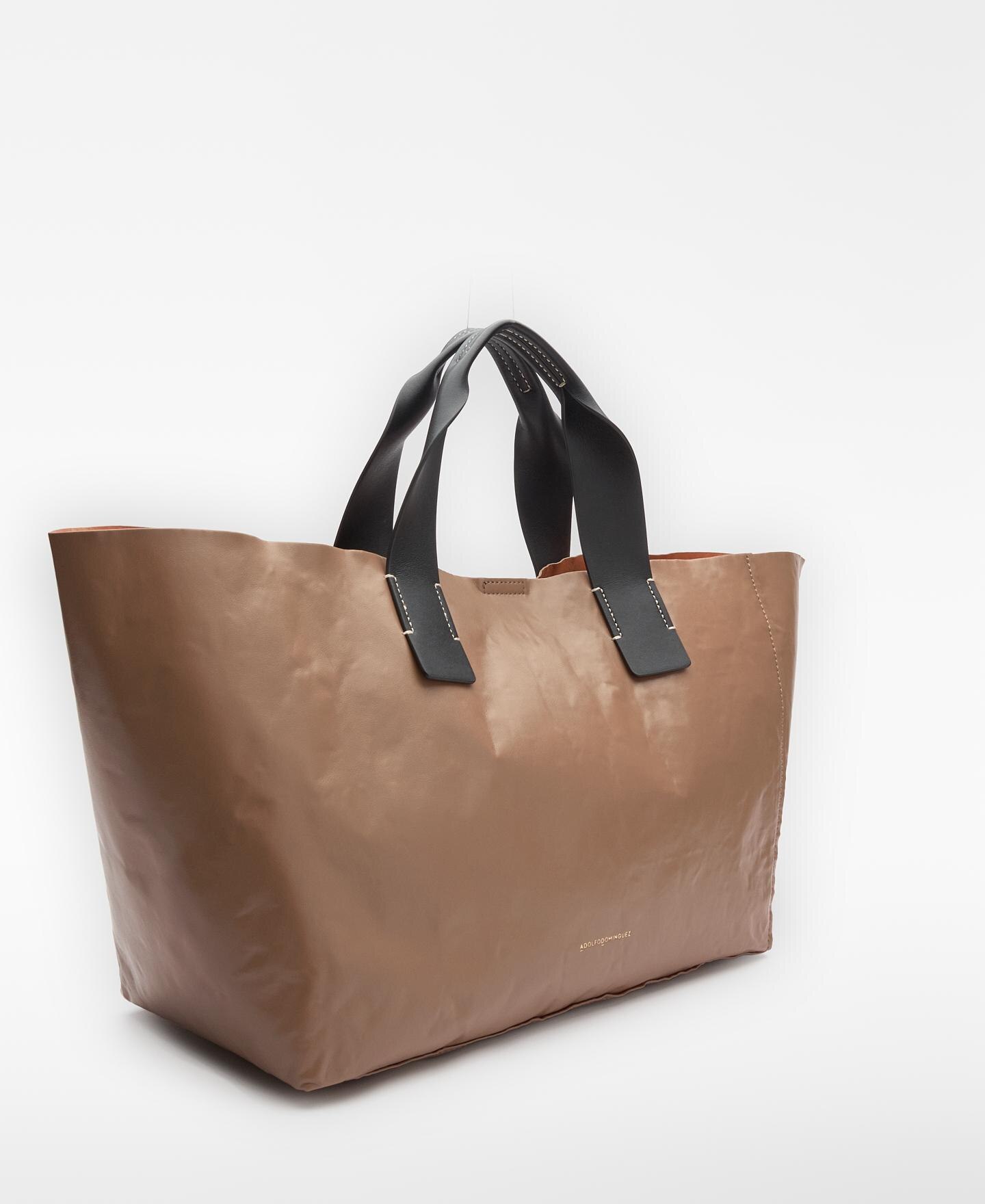 Mala de Mão Maxi Shopper Mica com Estrutura de Metal Camel-3