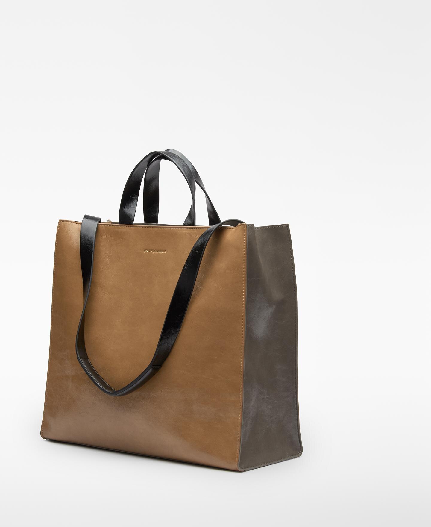 Mala Shopper Grande em Pele Não Pele Camel-3