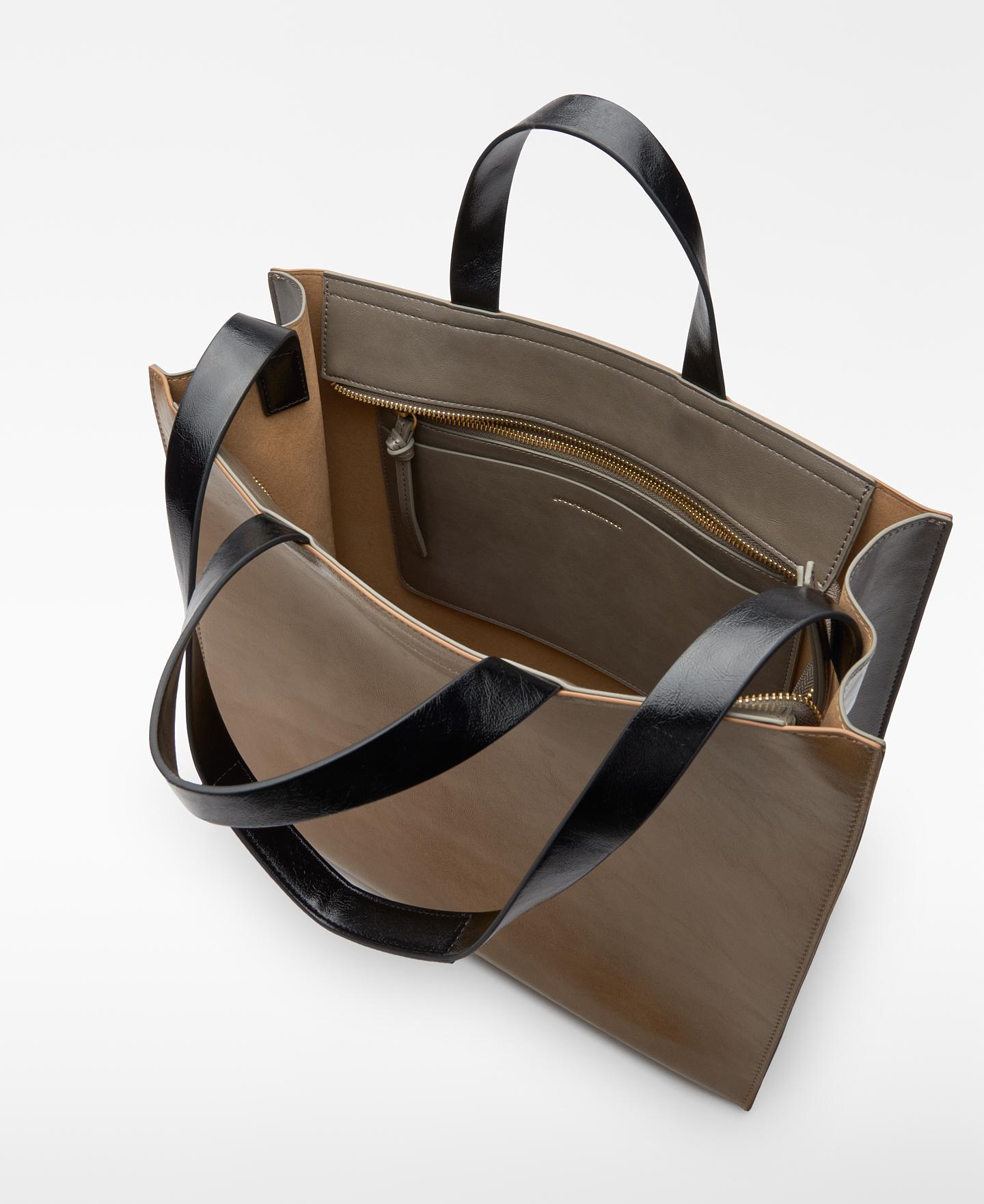 Mala Shopper Grande em Pele Não Pele Camel-4