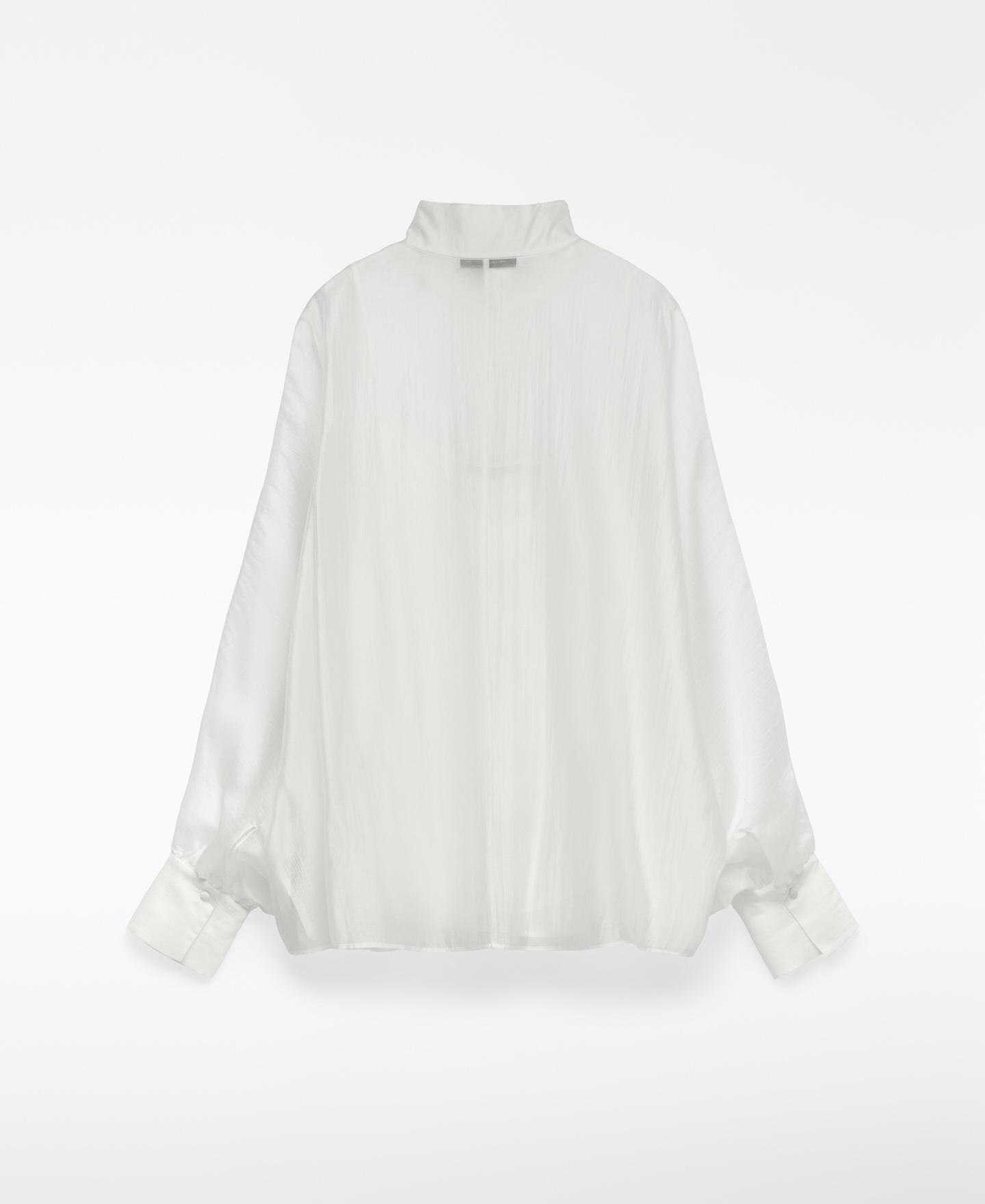 Camisa Ampla Semitransparente Branco-6