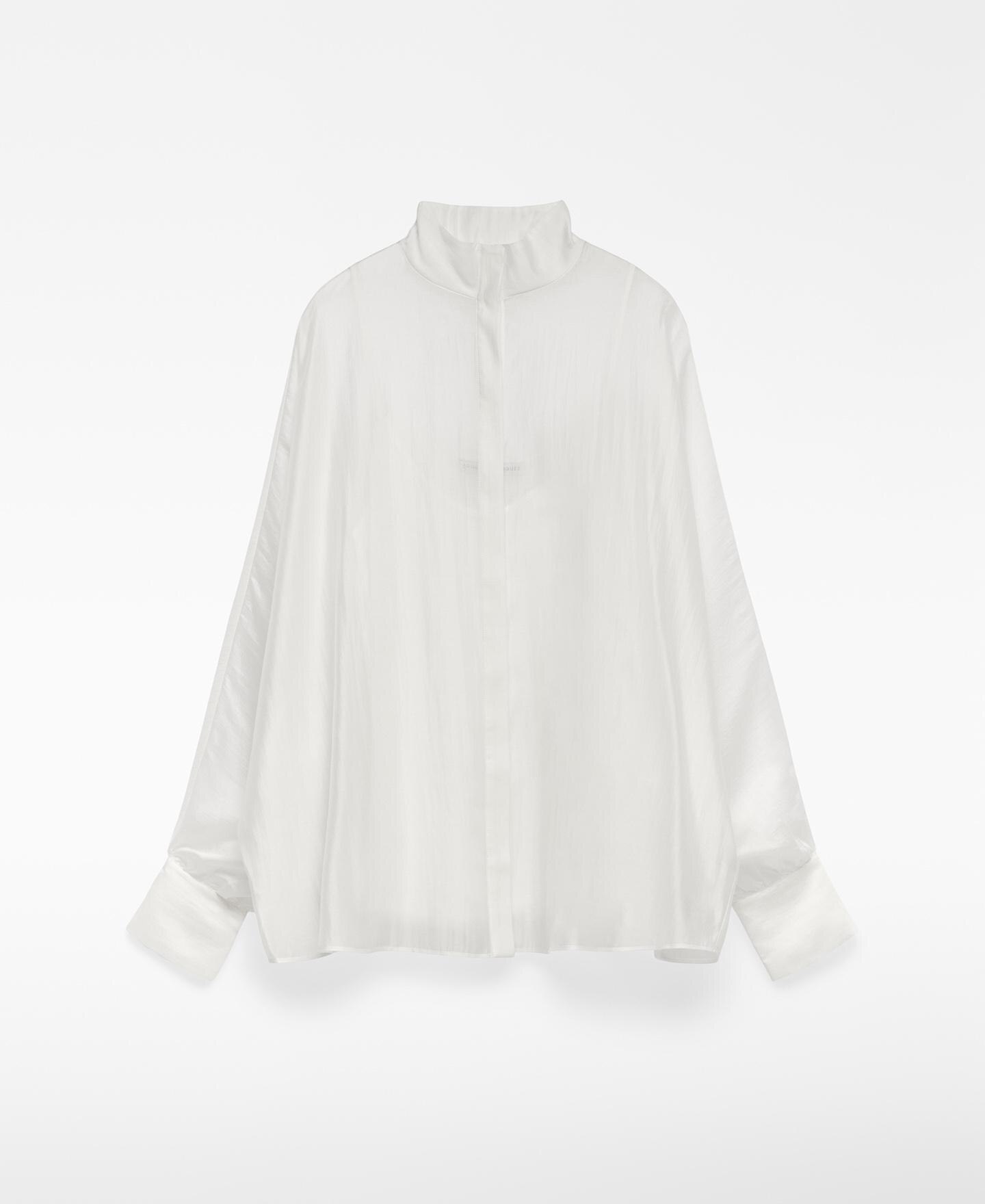 Camisa Ampla Semitransparente Branco-5