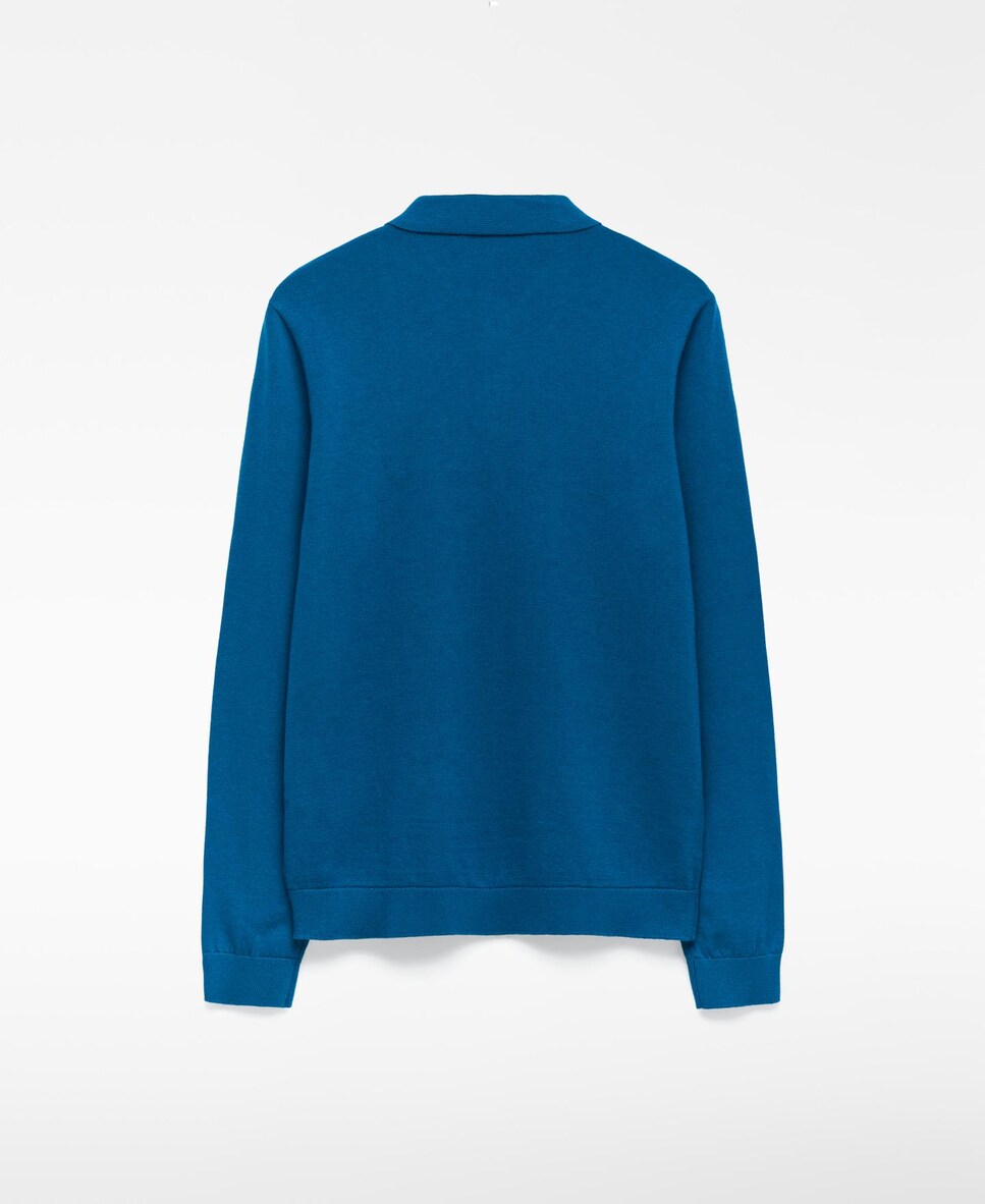 Polo de Manga Comprida Regular Fit Azul-cobalto-6