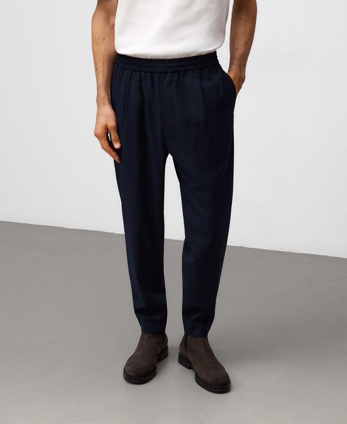 Imagem 0 de Calças Jogger de Pinças e Cintura Elástica