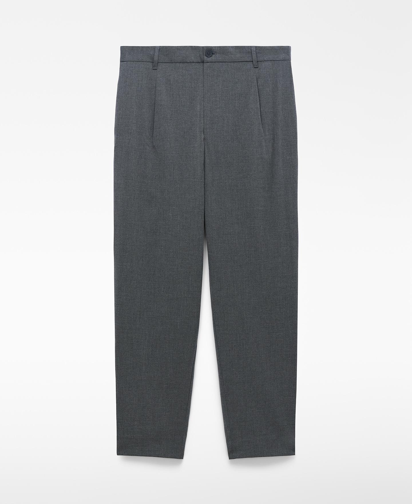 Calças Formais Semi-jogger com Cintura Elástica Antracite-5