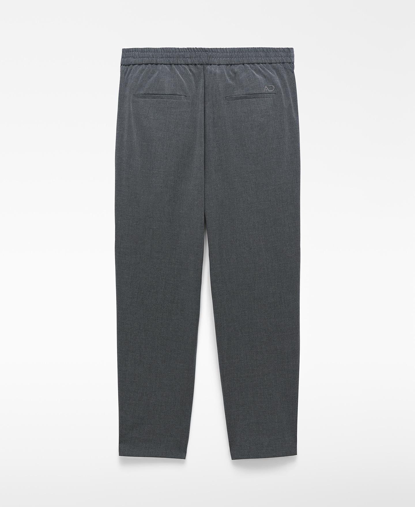 Calças Formais Semi-jogger com Cintura Elástica Antracite-6