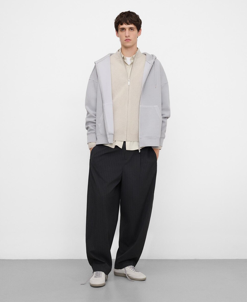 Cardigan de Malha com Fecho Zip Natural-2