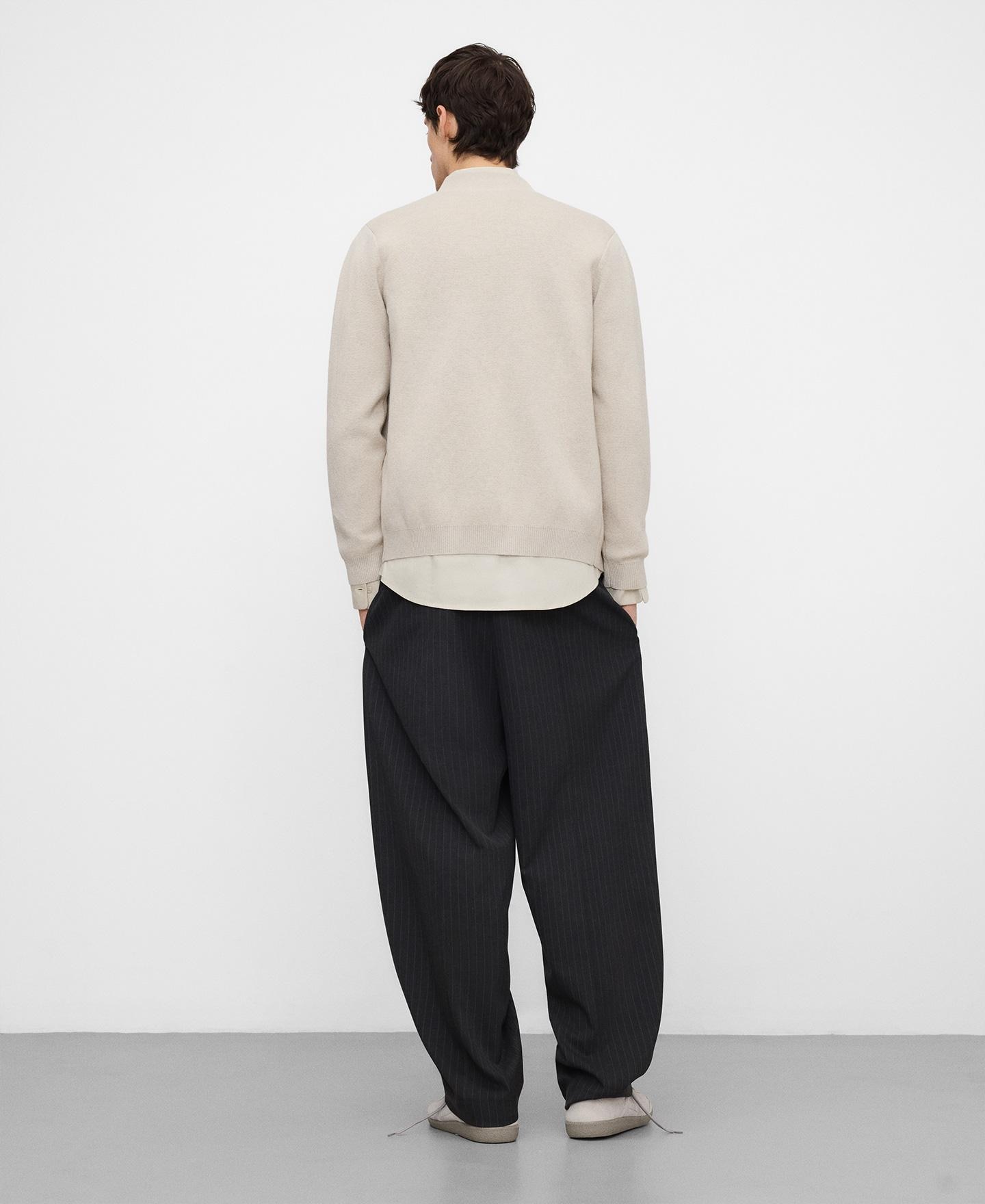 Cardigan de Malha com Fecho Zip Natural-3