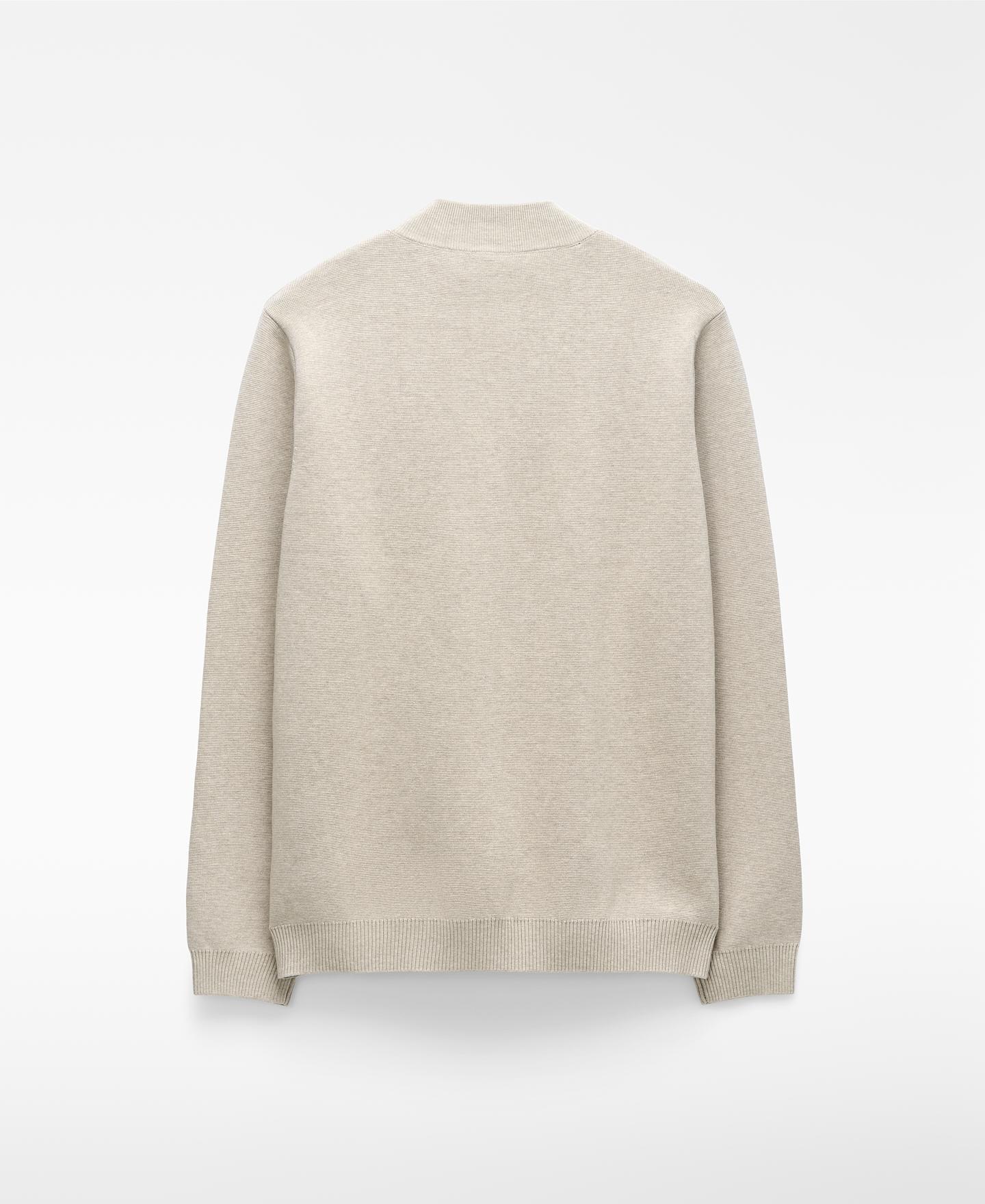 Cardigan de Malha com Fecho Zip Natural-6