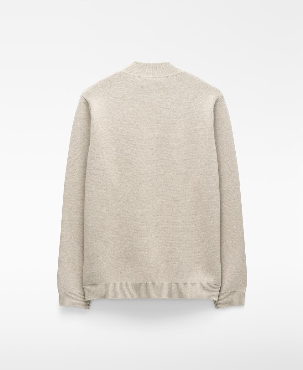 Cardigan de Malha com Fecho Zip Natural-6