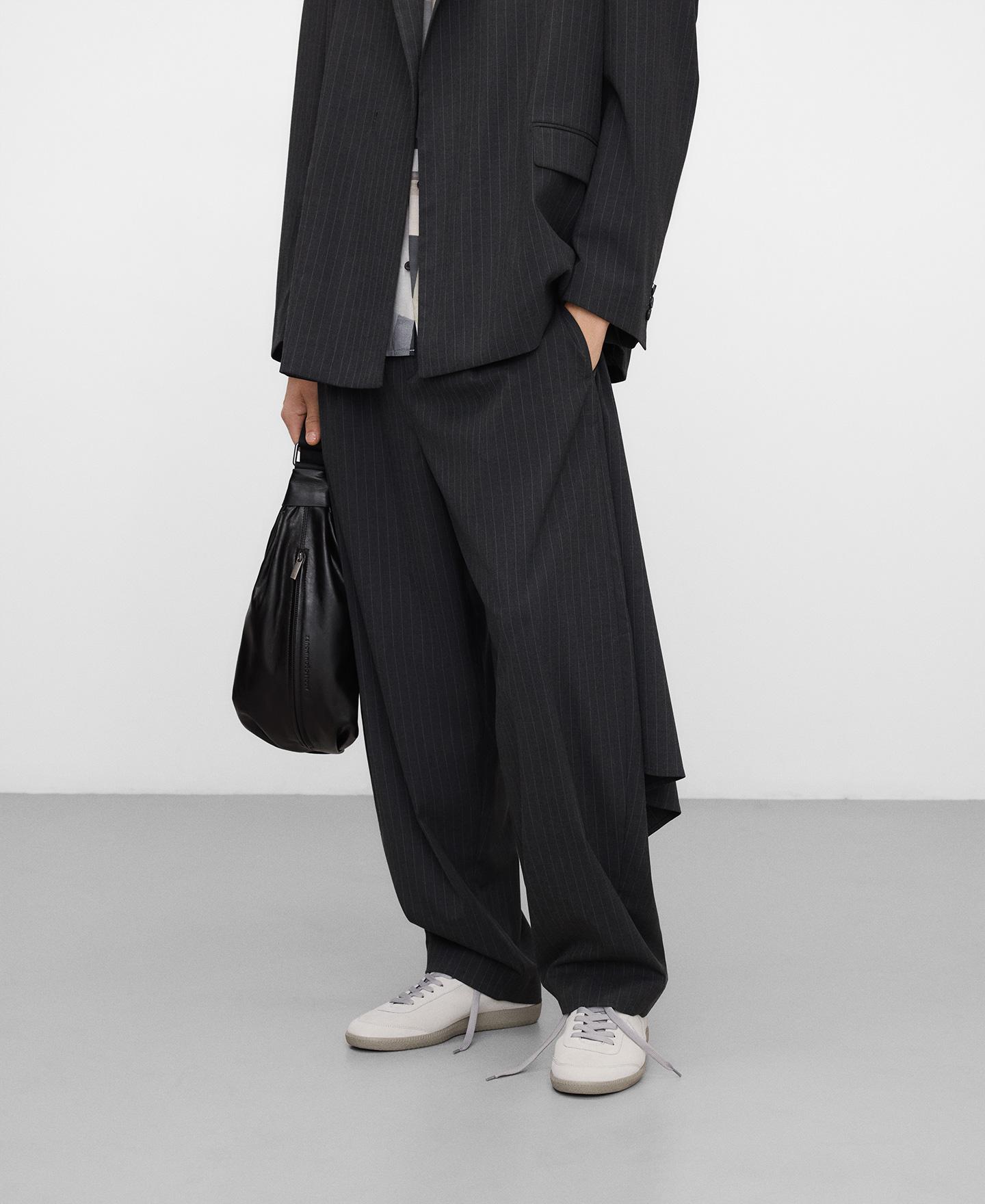 Imagem 0 de Calças de Vestir Barrel Fit com Peça Frontal