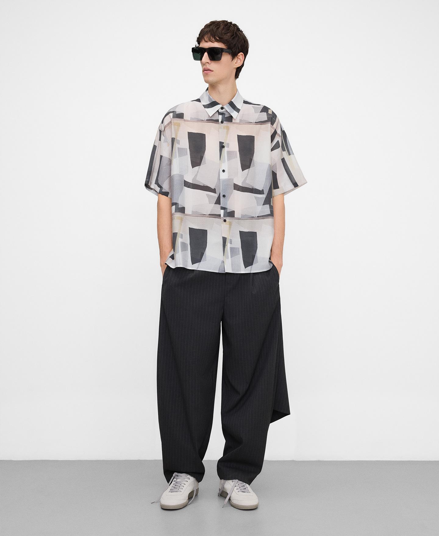 Camisa Oversize Estampada Natural-2