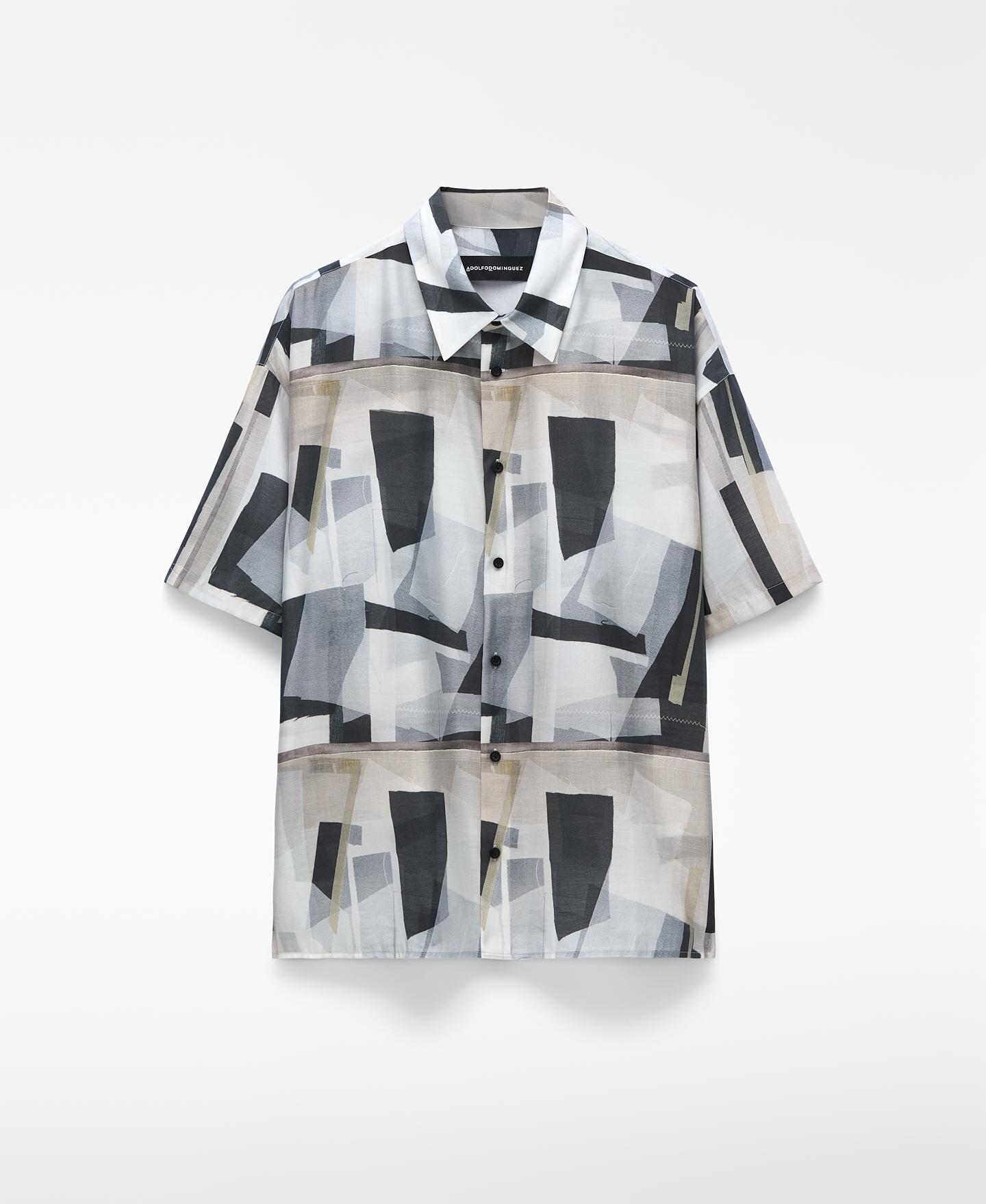 Camisa Oversize Estampada Natural-6