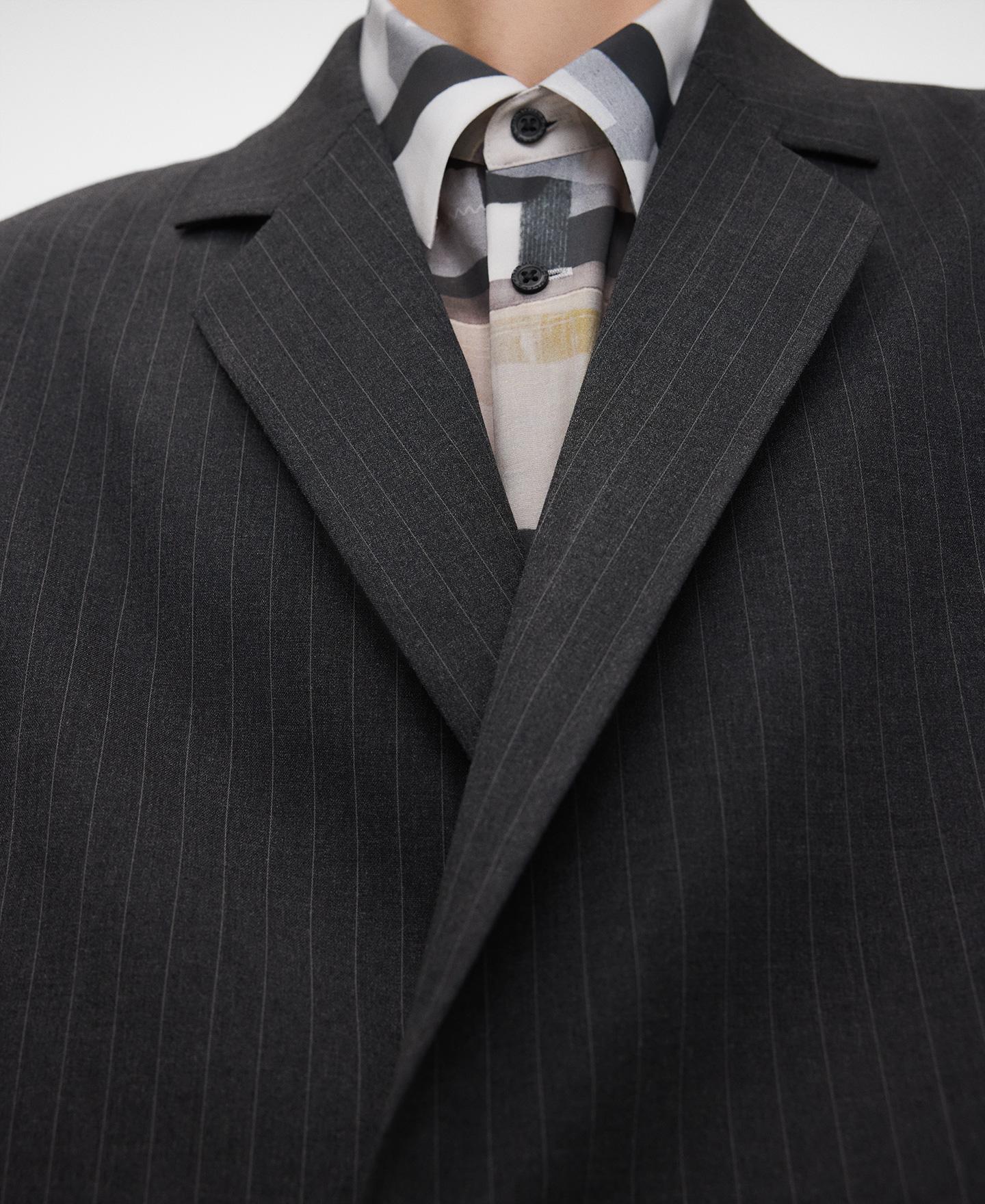 Blazer Oversize às Riscas Antracite-4