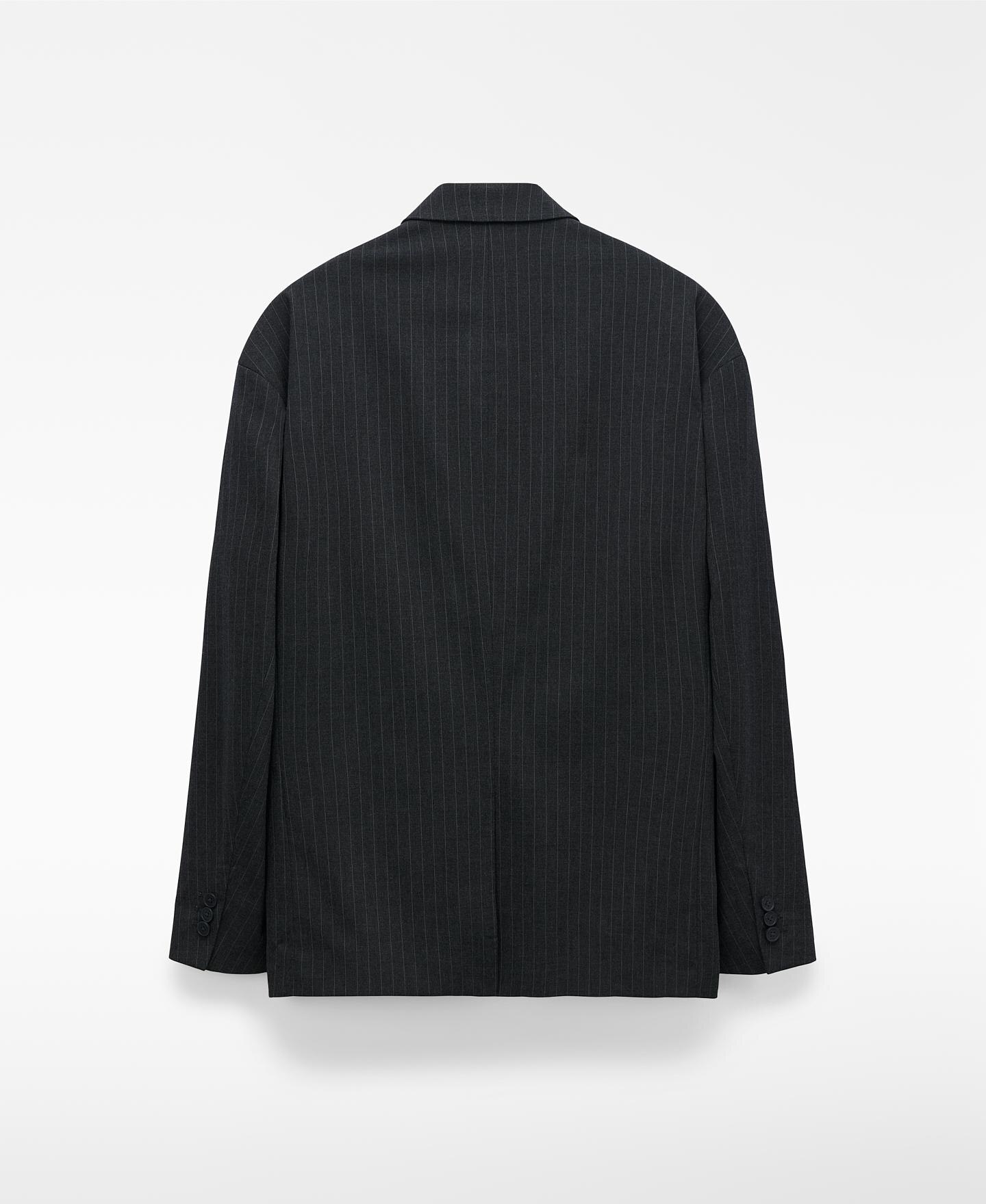 Blazer Oversize às Riscas Antracite-6