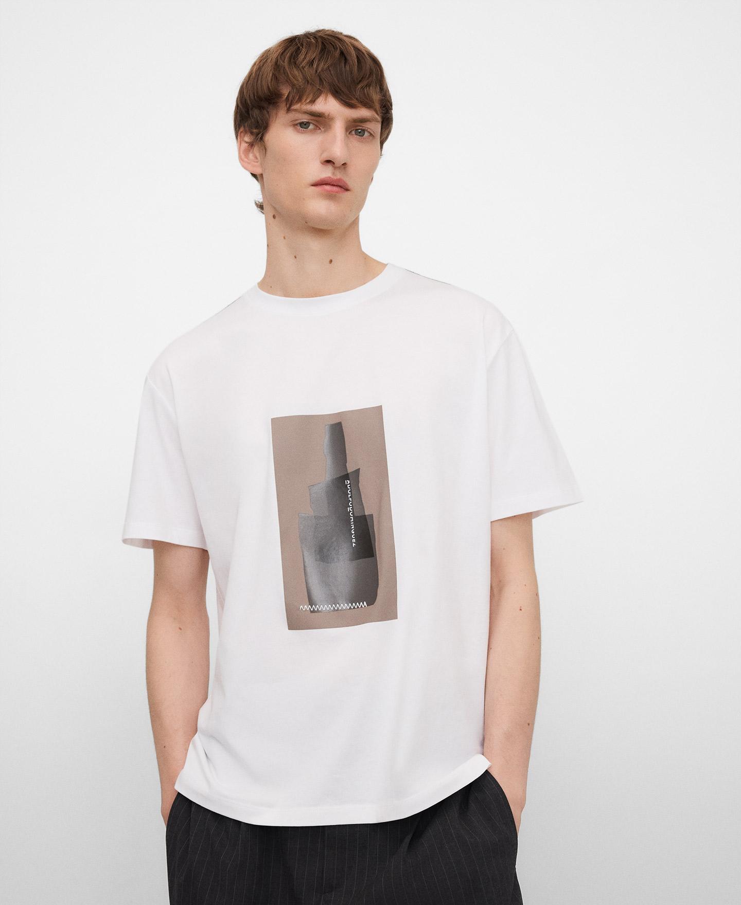 T-shirt de Algodão Estampada Branco-1