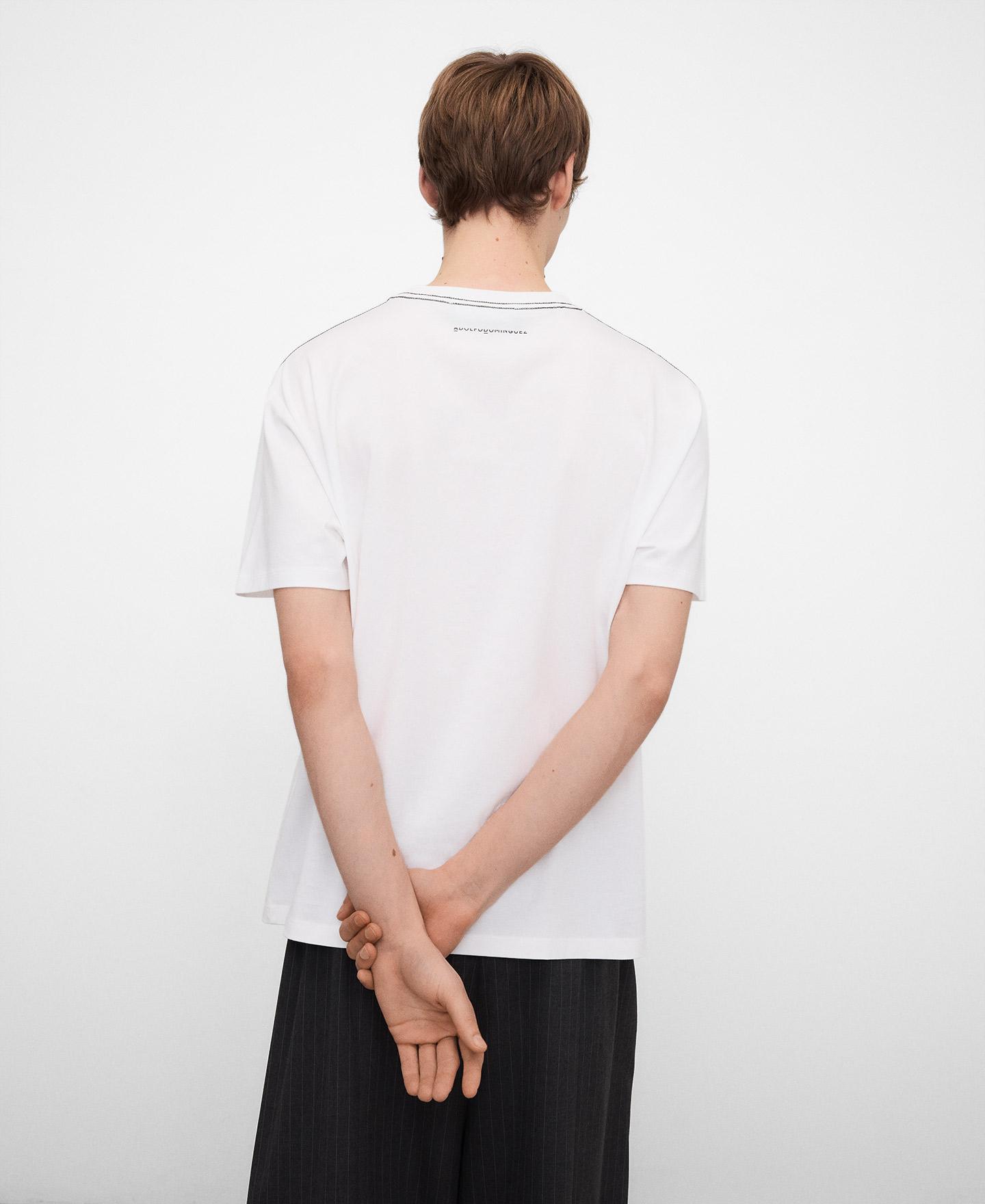 T-shirt de Algodão Estampada Branco-3