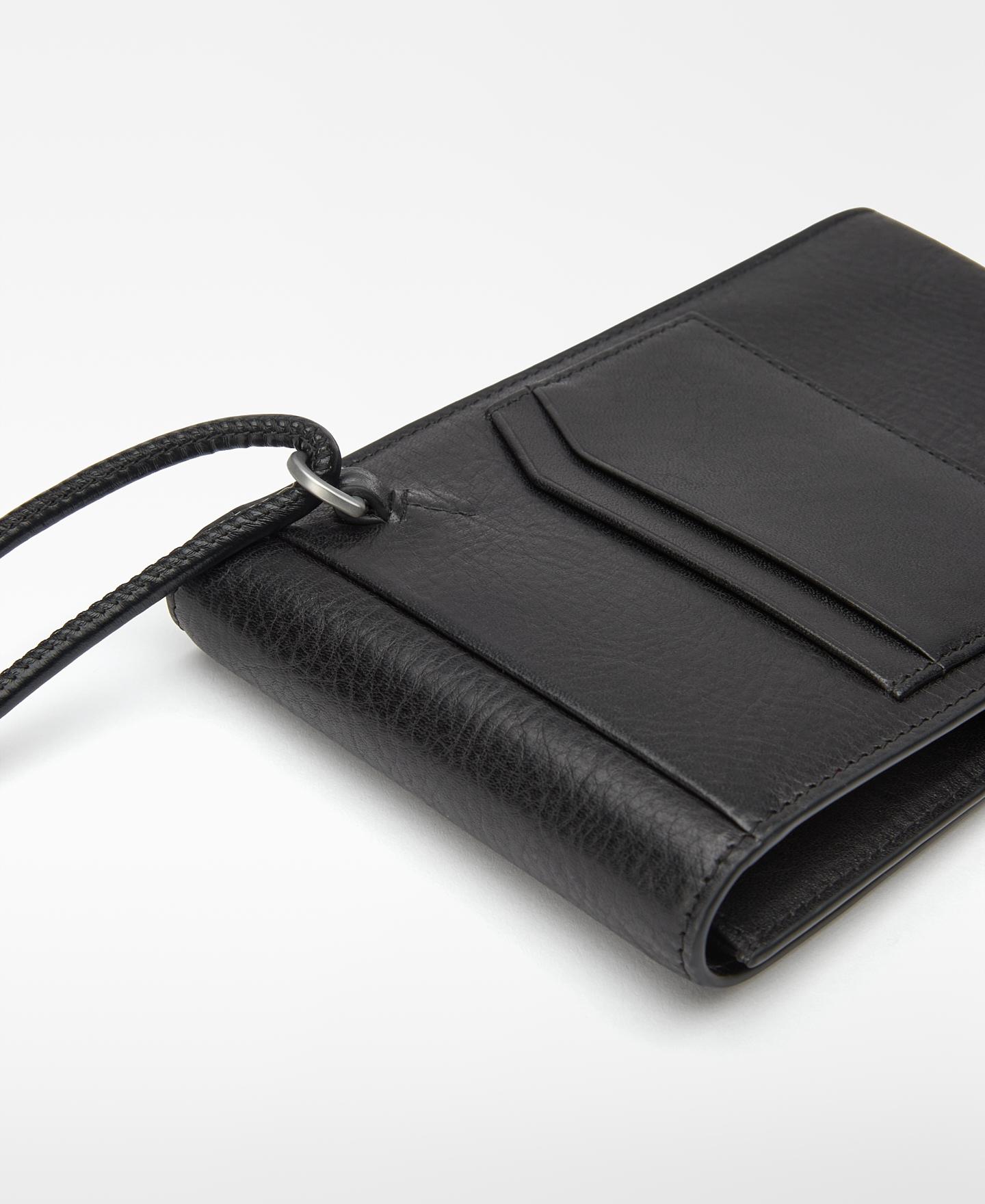 Porta-telemóvel de Pele com Fecho de Molas Preto-2
