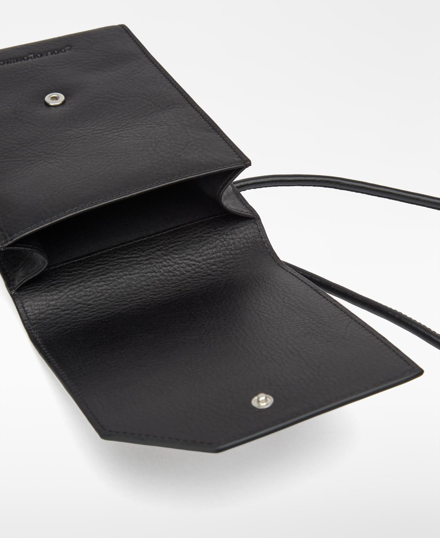 Porta-telemóvel de Pele com Fecho de Molas Preto-3