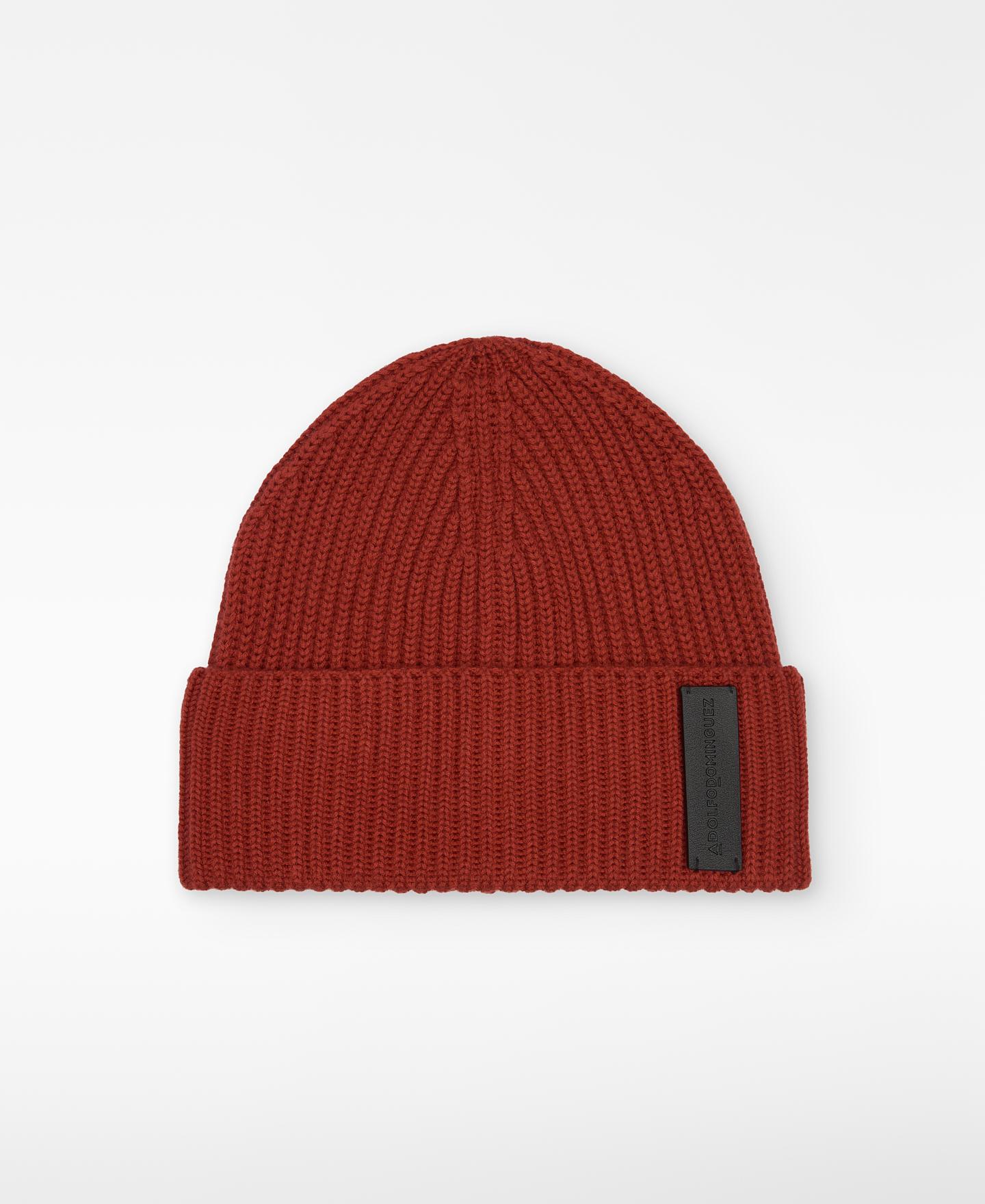Gorro Beanie em Malha Canelada Telha-1