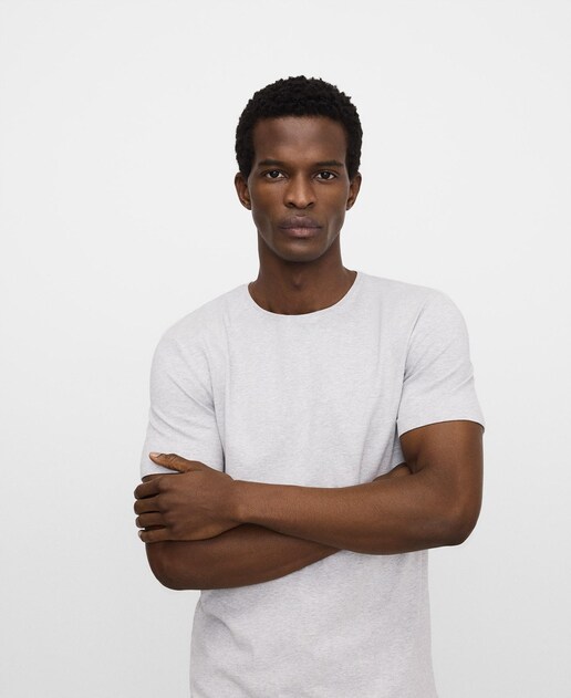 Imagem 0 de T-shirt de Manga Curta Slim Fit de Algodão