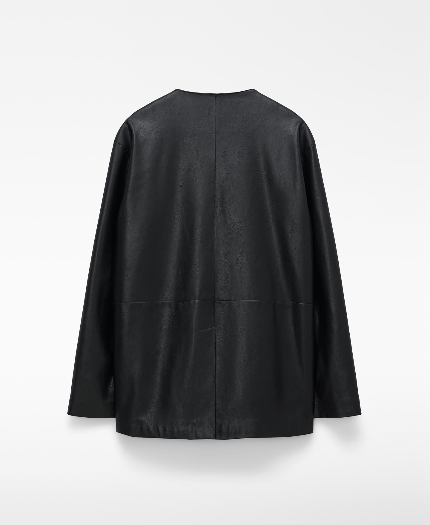 Casaco Kimono em Pele Não Pele Preto-6