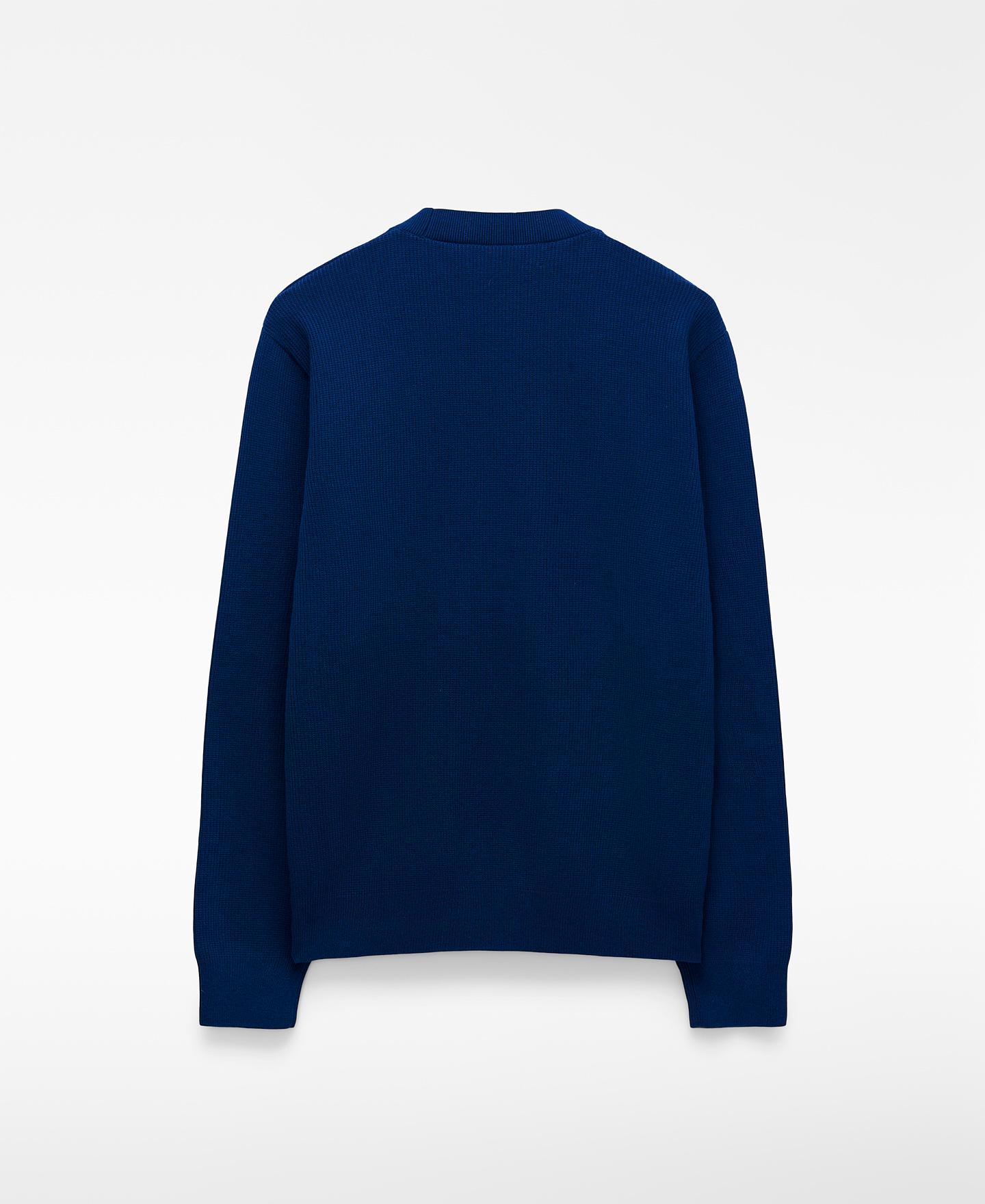 Cardigan em Malha de Algodão Orgânico Azul-marinho-6