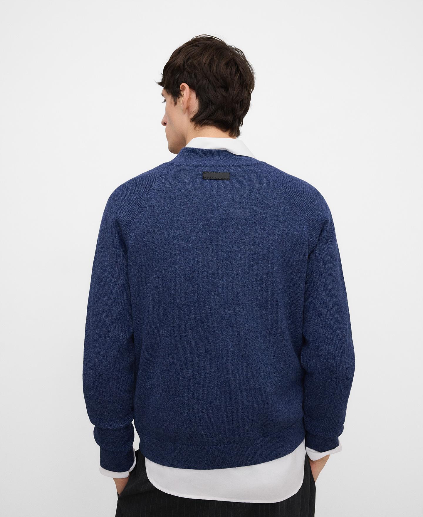Camisola de Gola Perkins com Fecho Zip Azulão-3