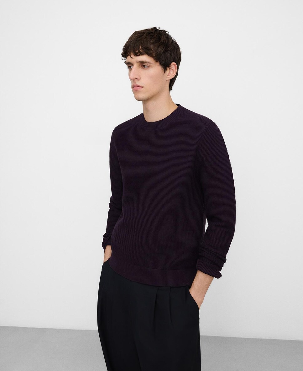 Camisola às Riscas em Malha Estrutura Violeta-1