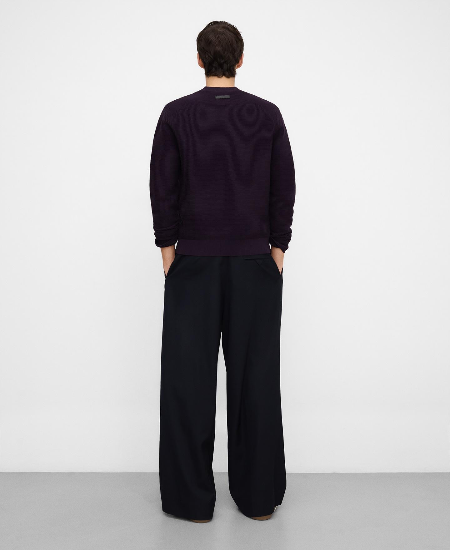 Camisola às Riscas em Malha Estrutura Violeta-3