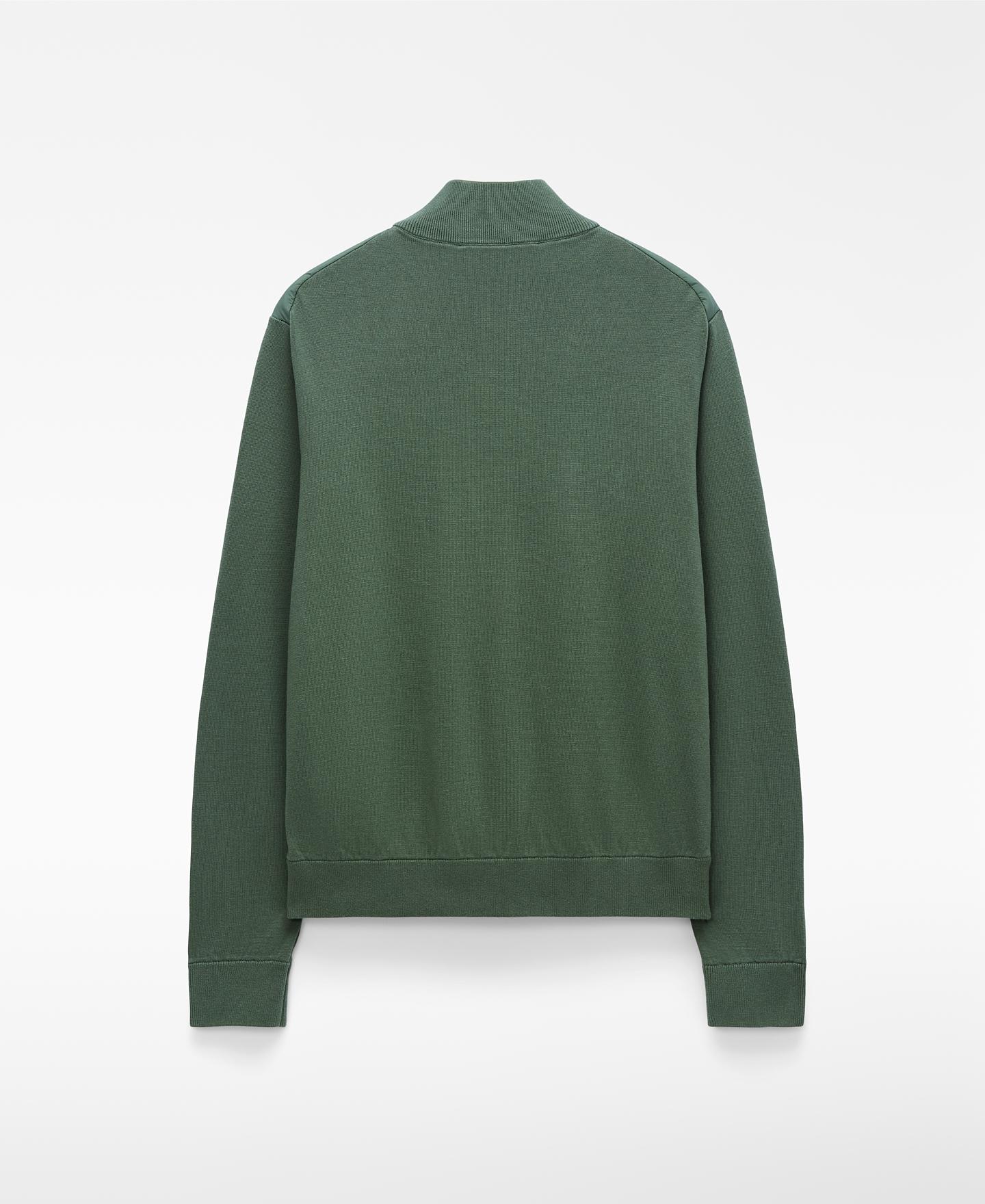 Cardigan em Malha e Nylon Verde-escuro-6