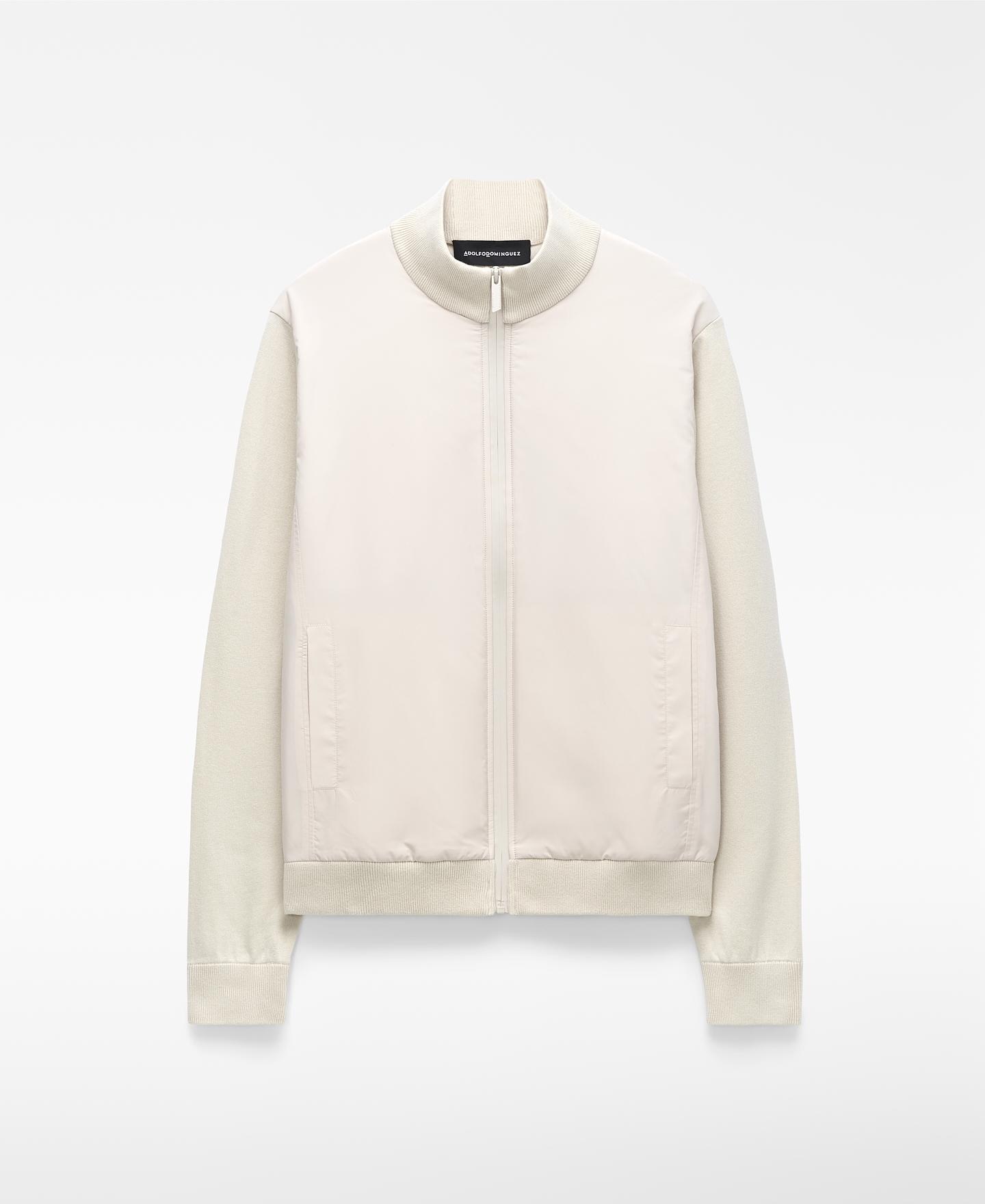 Cardigan em Malha e Nylon Pedra-5