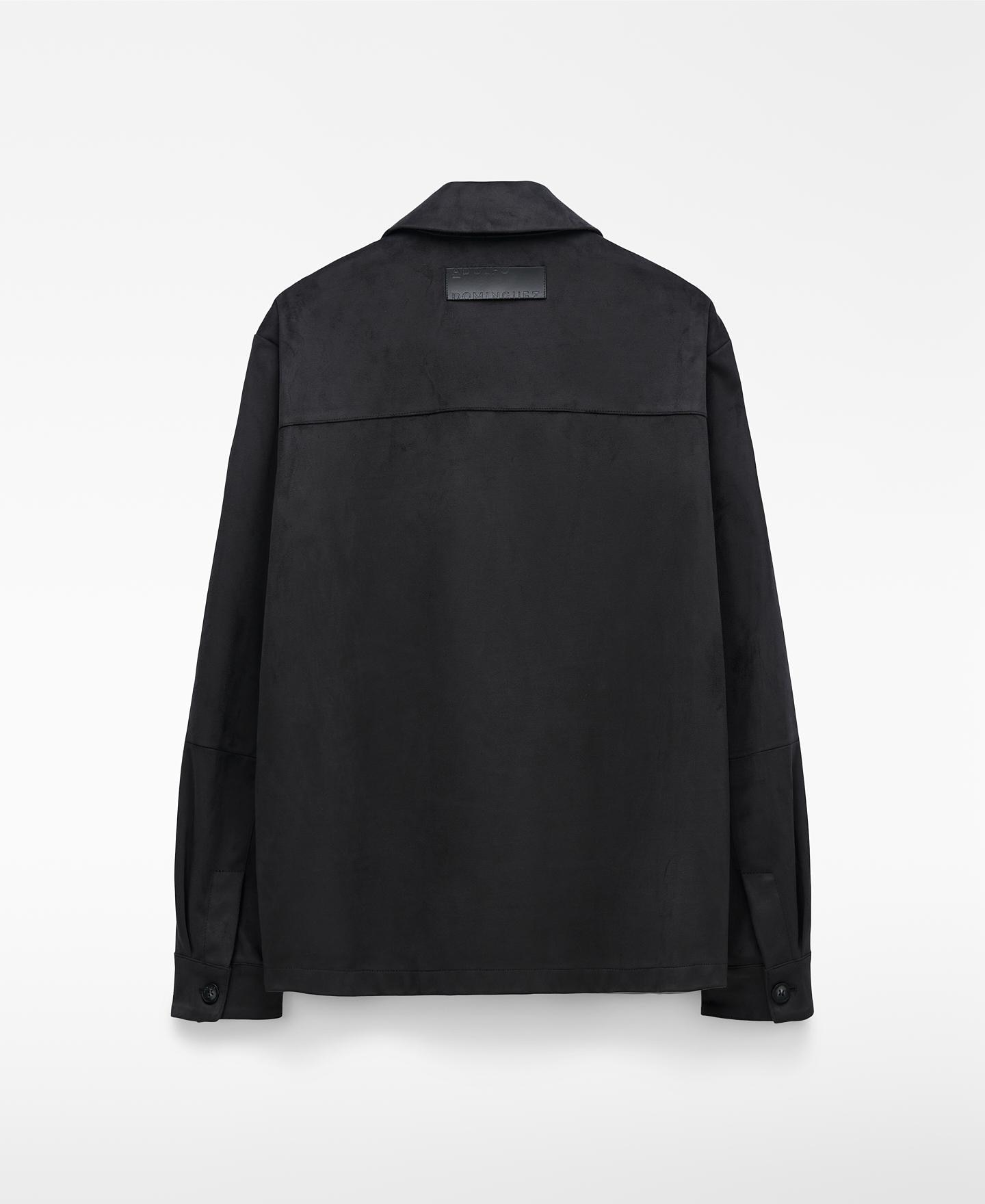 Sobrecamisa de Camurcina Regular Fit Cinzento-escuro-6