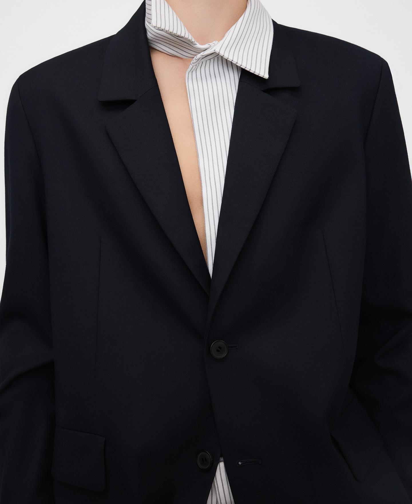 Blazer Combinada Relaxed Fit Azul-marinho-4