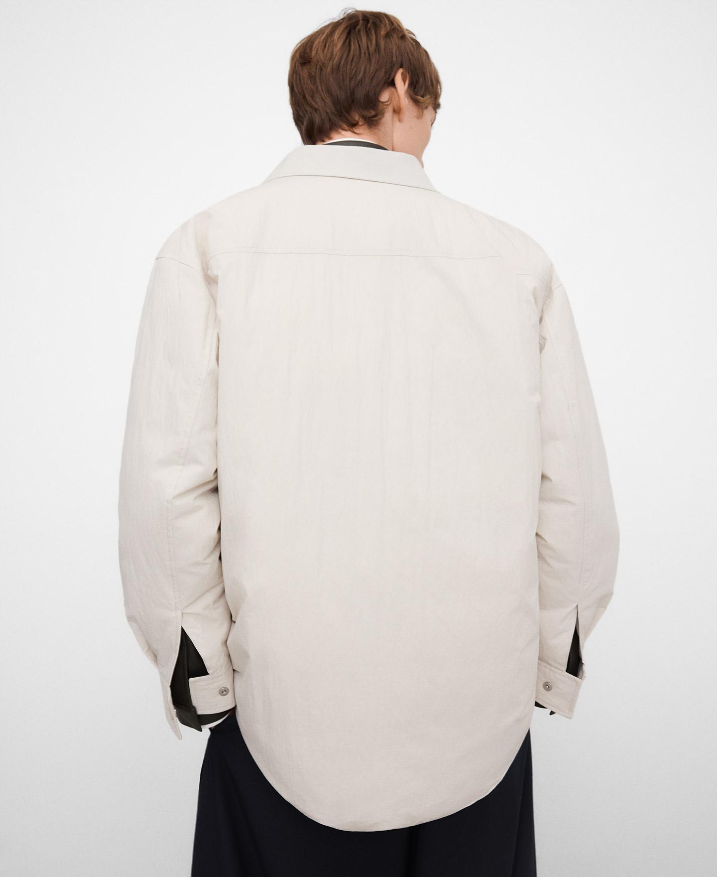 Sobrecamisa Acolchoada com Gola Italiana Branco-gelo-3