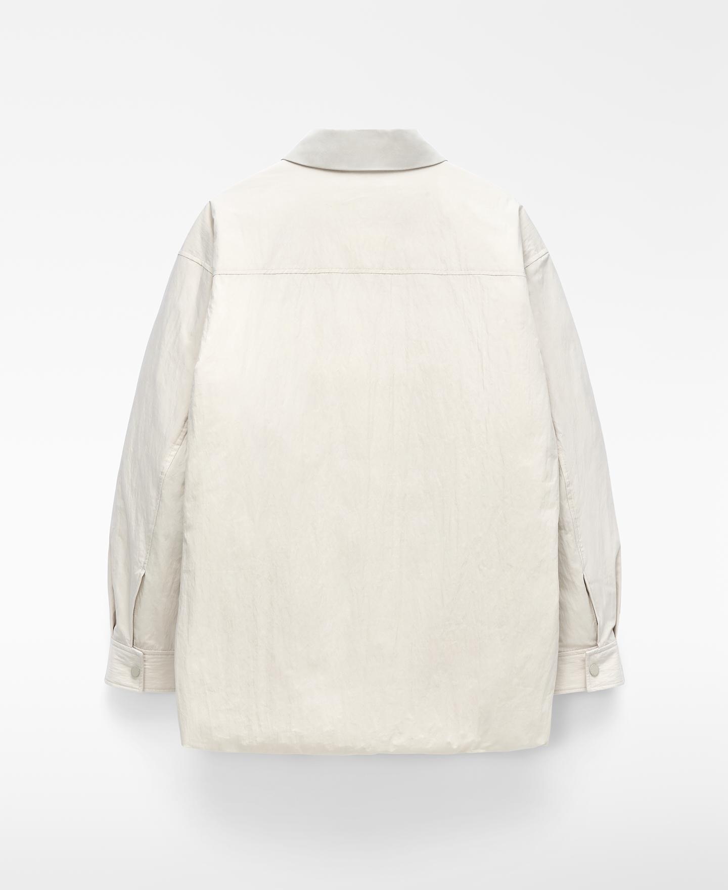 Sobrecamisa Acolchoada com Gola Italiana Branco-gelo-6