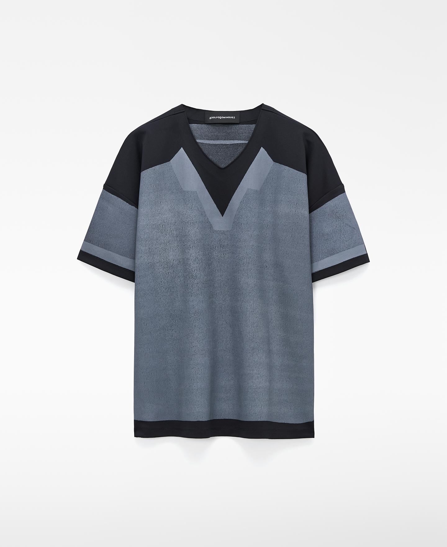 T-shirt Oversize com Painel Frontal Preto-5