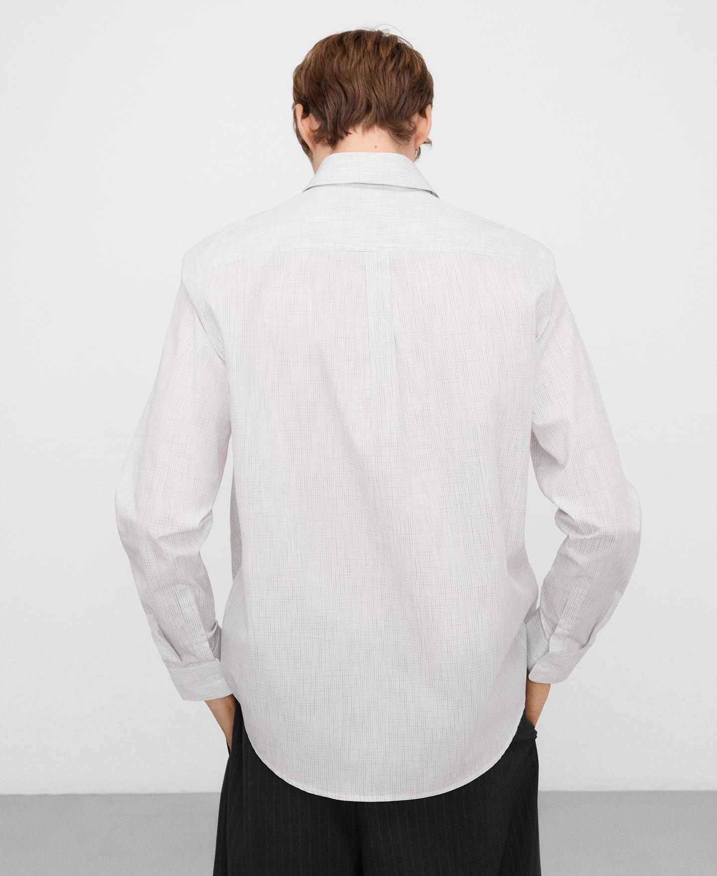 Camisa Regular Fit aos Quadrados Cinzento-claro-3