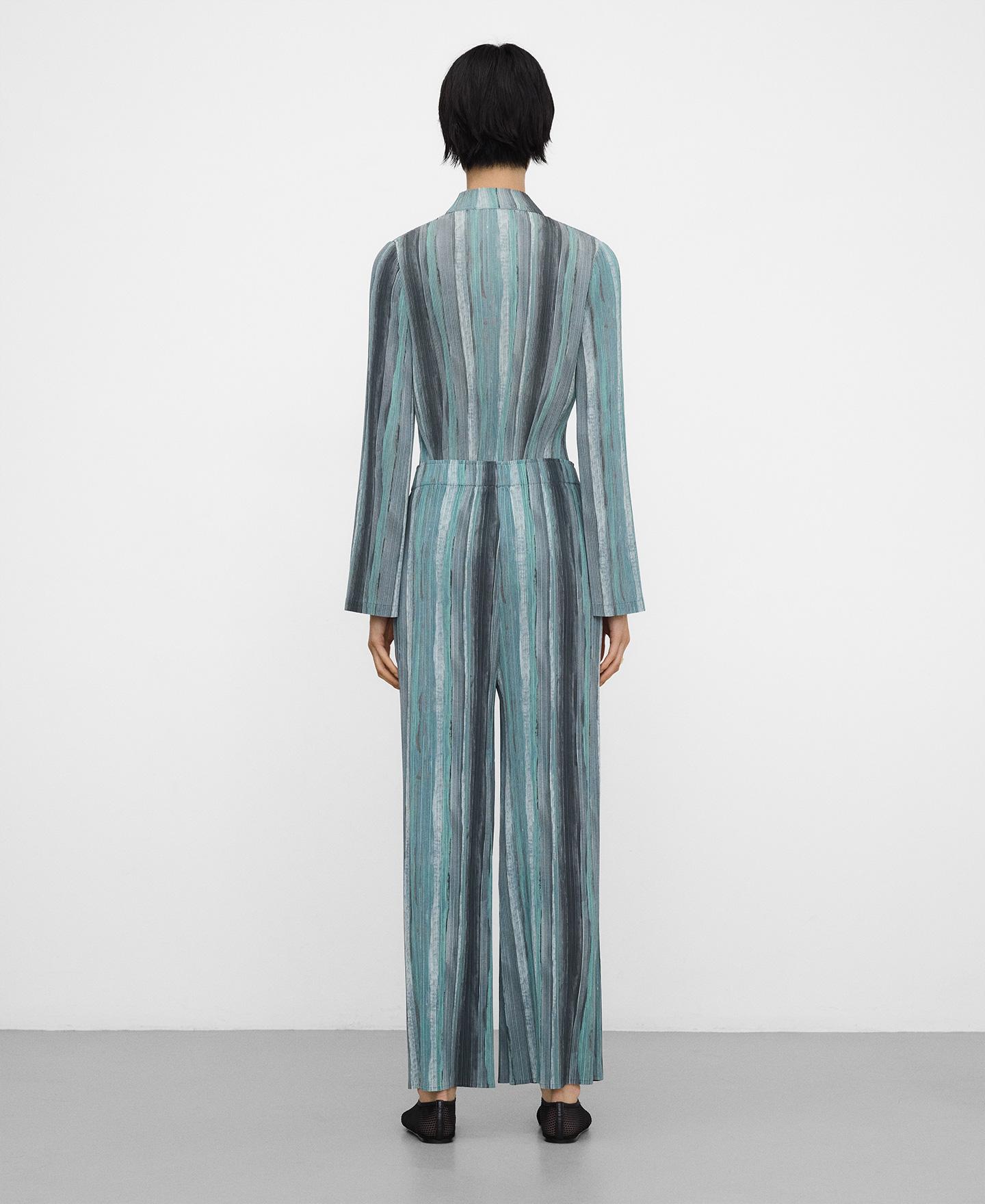 Calças com Corte a Direito com Estampado de Crinkle Multicolor-3