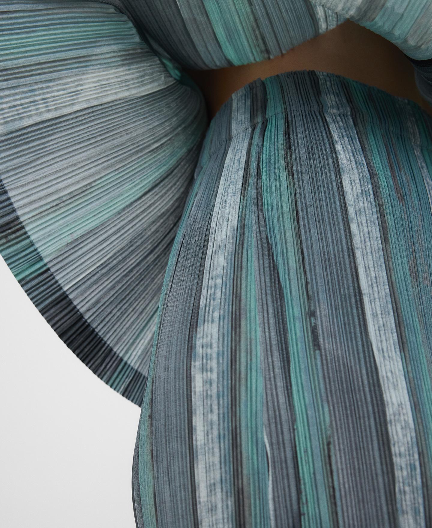 Calças com Corte a Direito com Estampado de Crinkle Multicolor-4