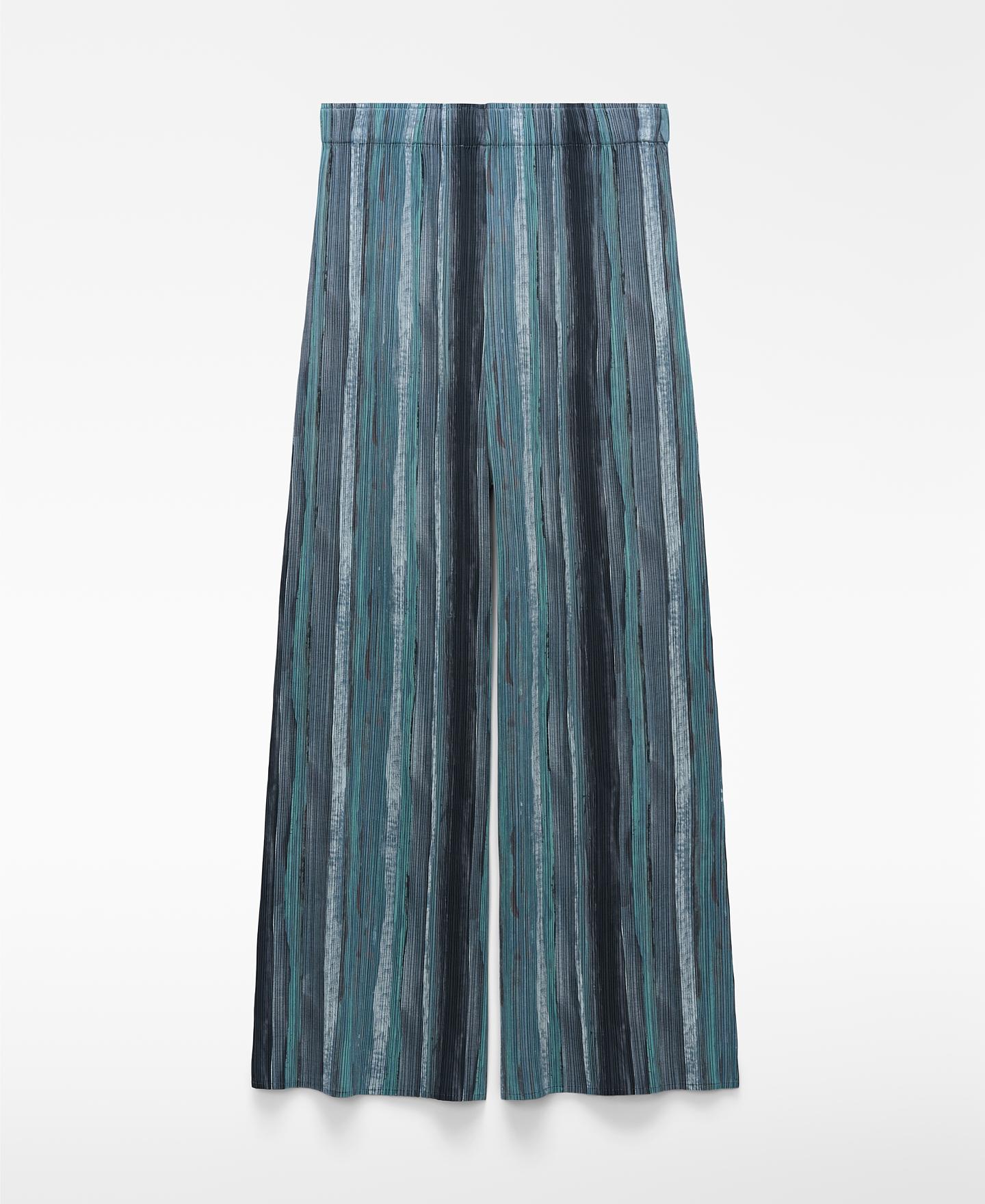 Calças com Corte a Direito com Estampado de Crinkle Multicolor-7