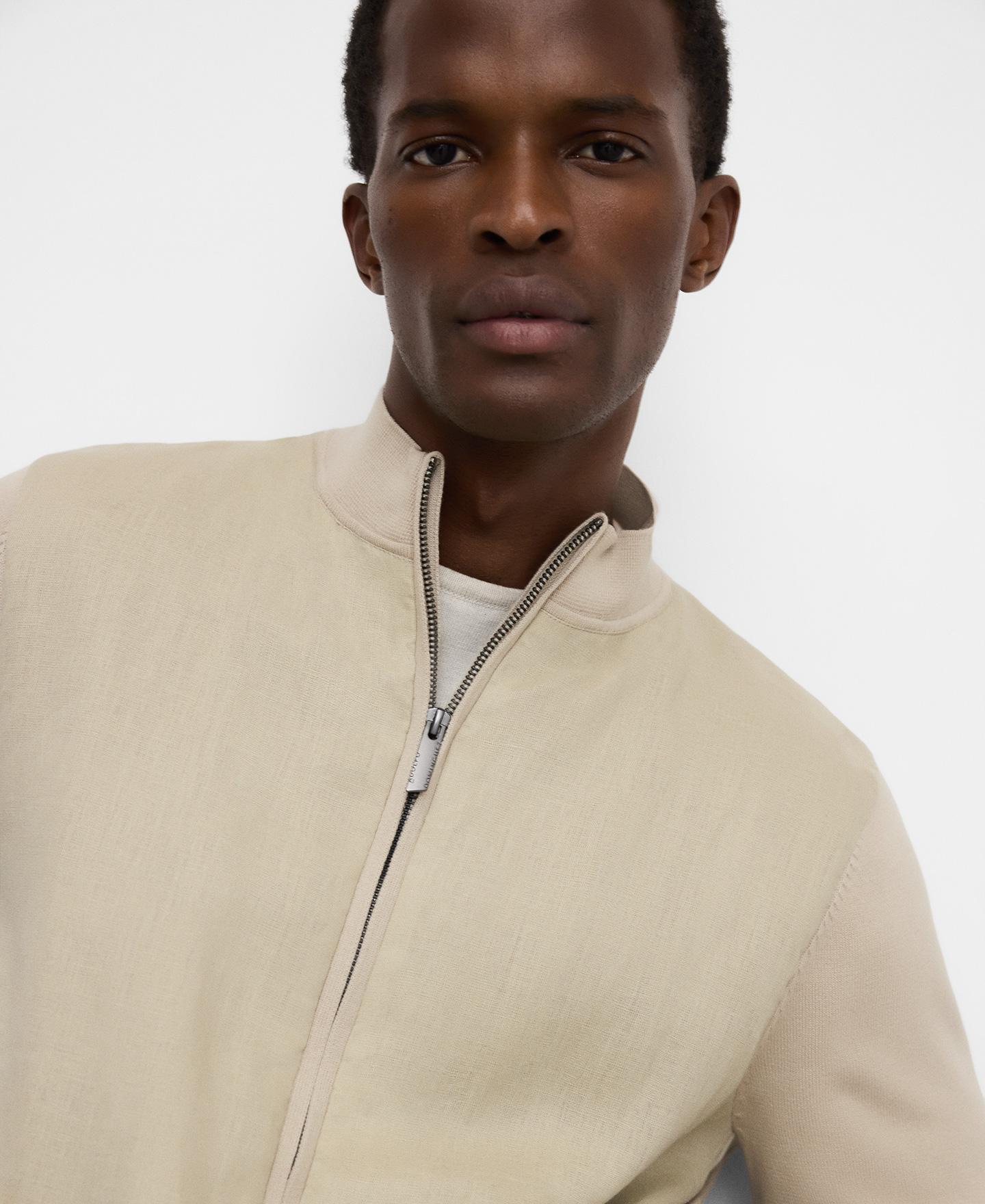 Cardigan Combinada em Malha Natural-4