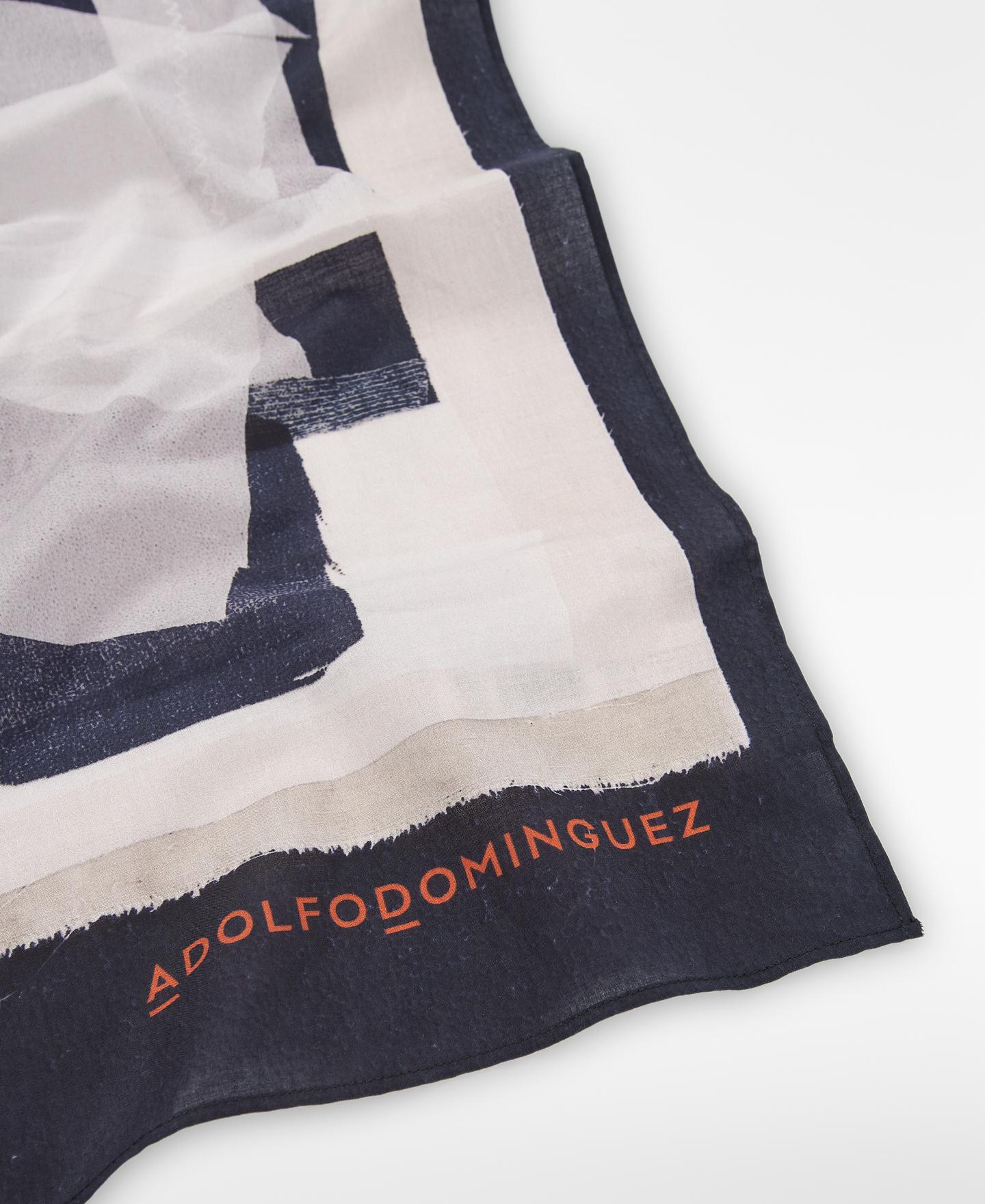 Lenço de Algodão Estampado Azul-marinho-3